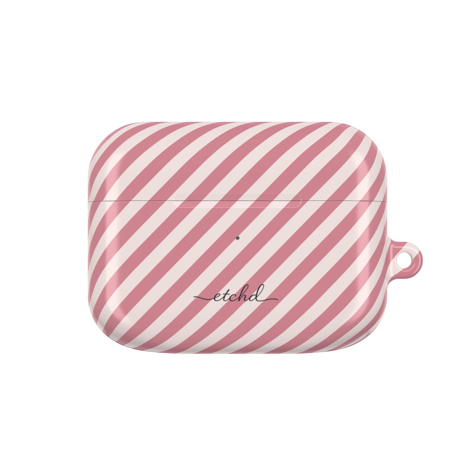Blush & Cream Striped Diagonal AirPod Case by etchd