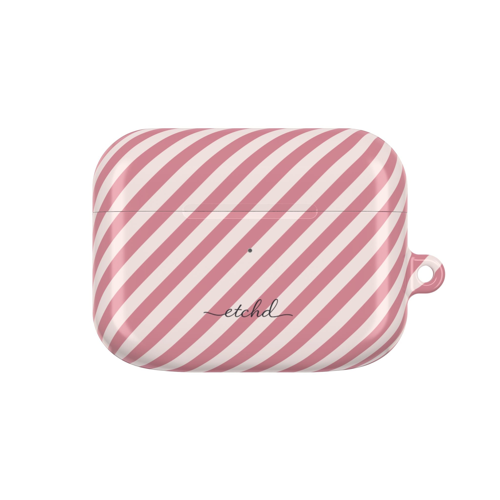 Blush & Cream Striped Diagonal AirPod Case by etchd