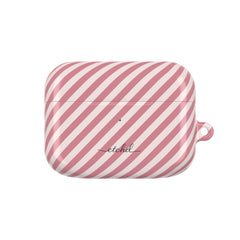 Blush & Cream Striped Diagonal AirPod Case by etchd