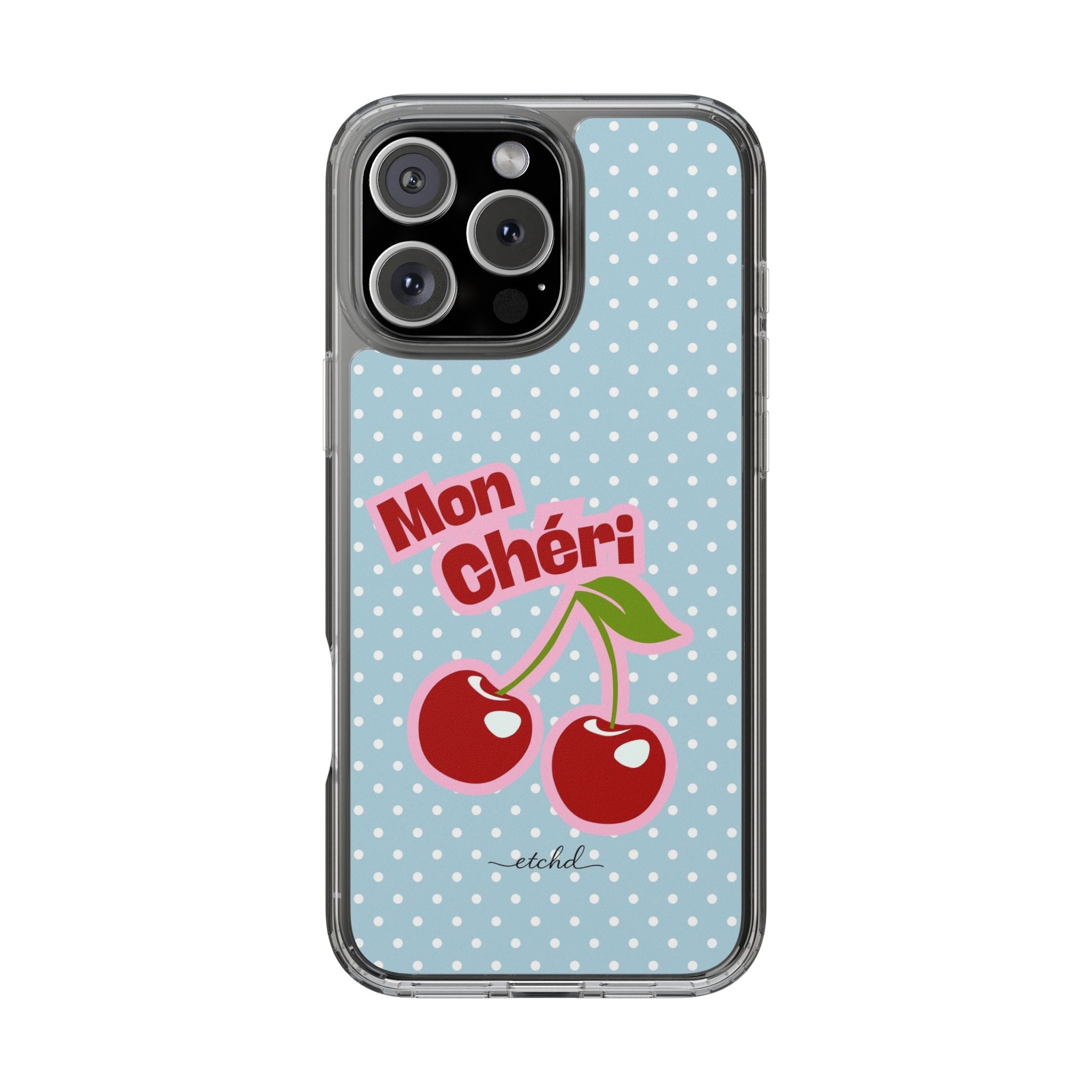 Mon Chéri Clear Phone Case by etchd