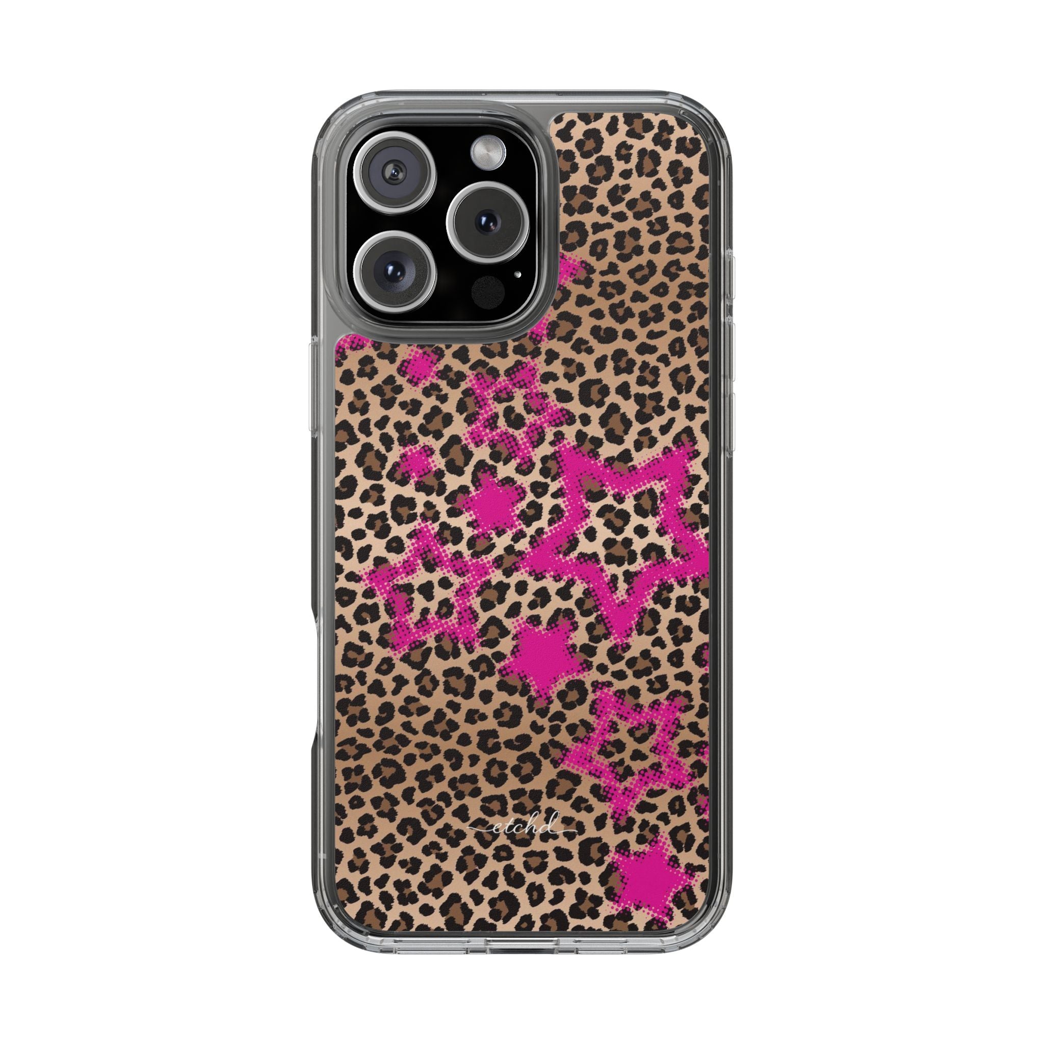 Y2K Leopard Clear Phone Case by etchd