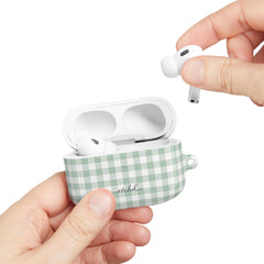 Sage & White Gingham AirPod Case by etchd, view 11