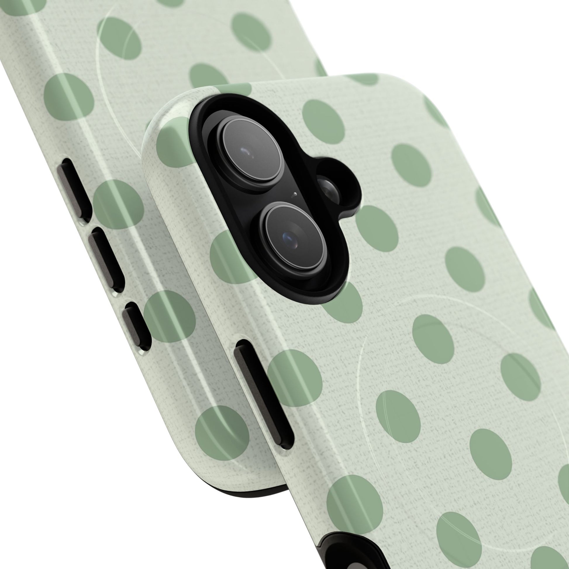 Sage & Cream Polka Dot Magnetic Phone Case by etchd, view 87