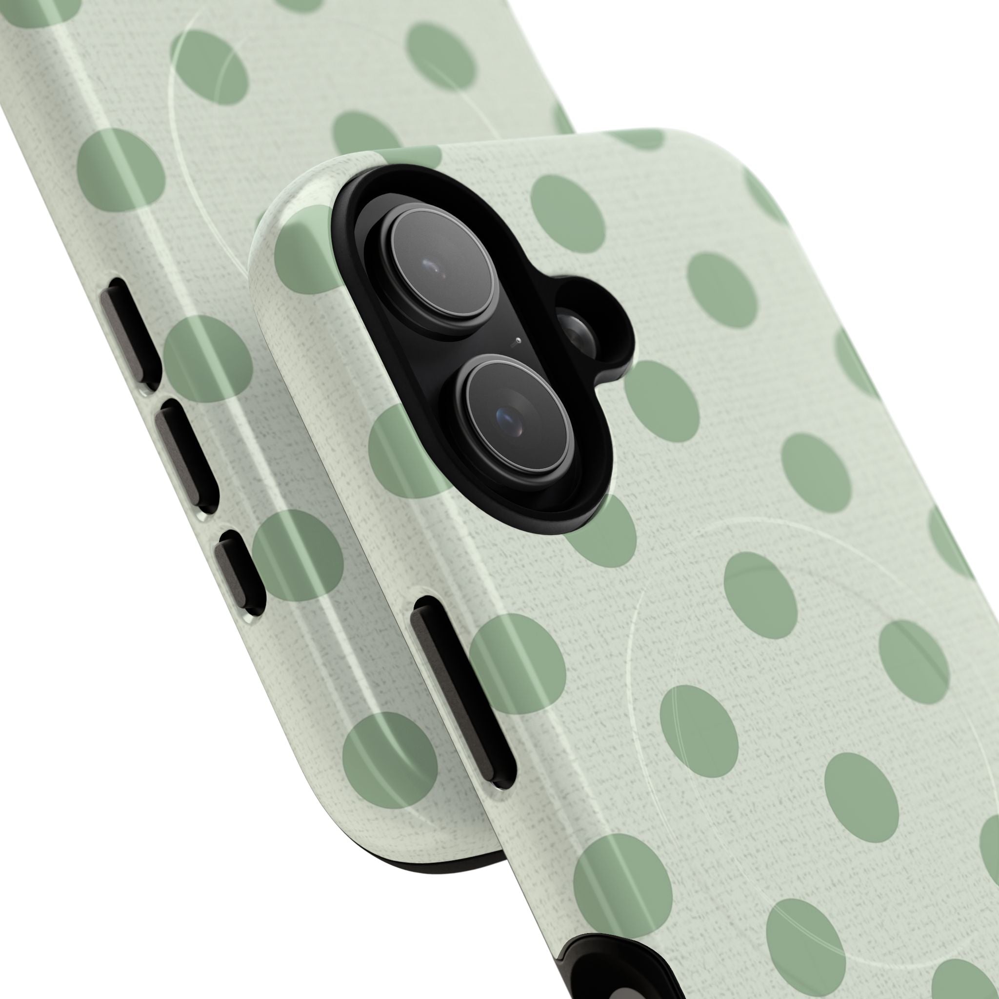 Sage & Cream Polka Dot Magnetic Phone Case by etchd, view 87