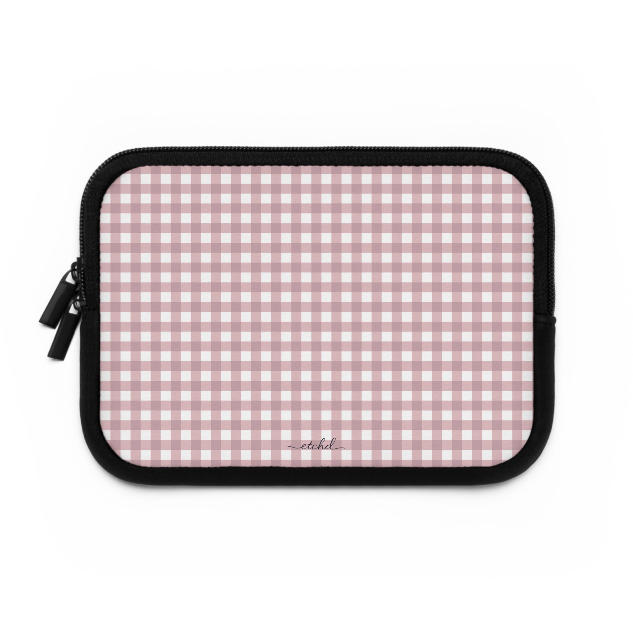 Pink & White Gingham Laptop Sleeve by etchd, view 2