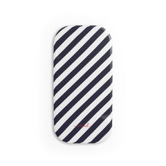 Navy & White Striped Diagonal Agarre clipsable para móvil de etchd