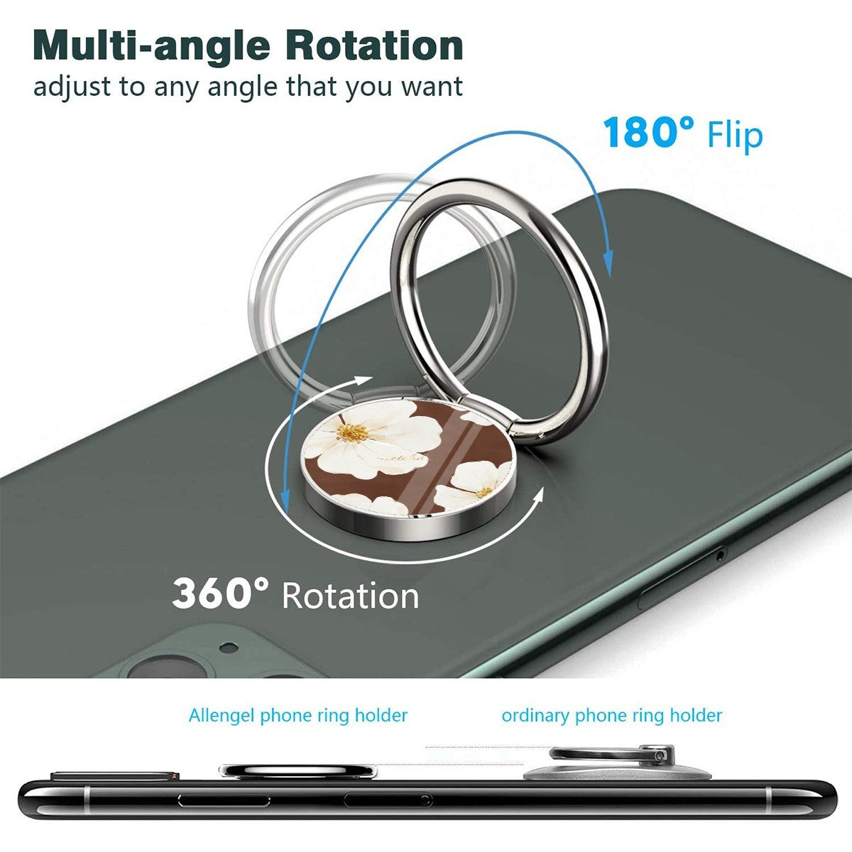 Mocha Blossom Slim Ring Holder by etchd, view 4
