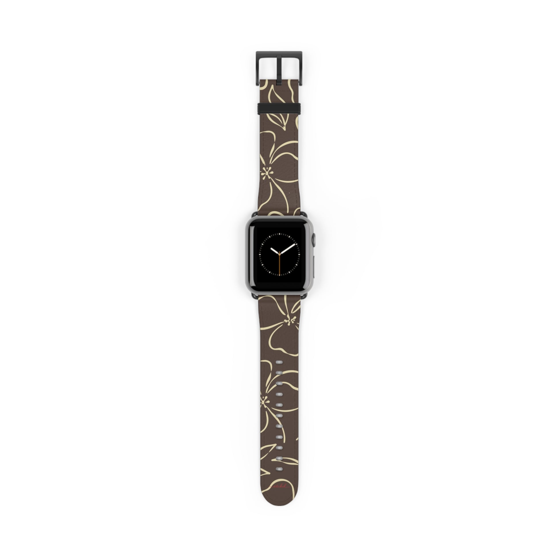 Butter & Brown Floral Correa para smartwatch de etchd