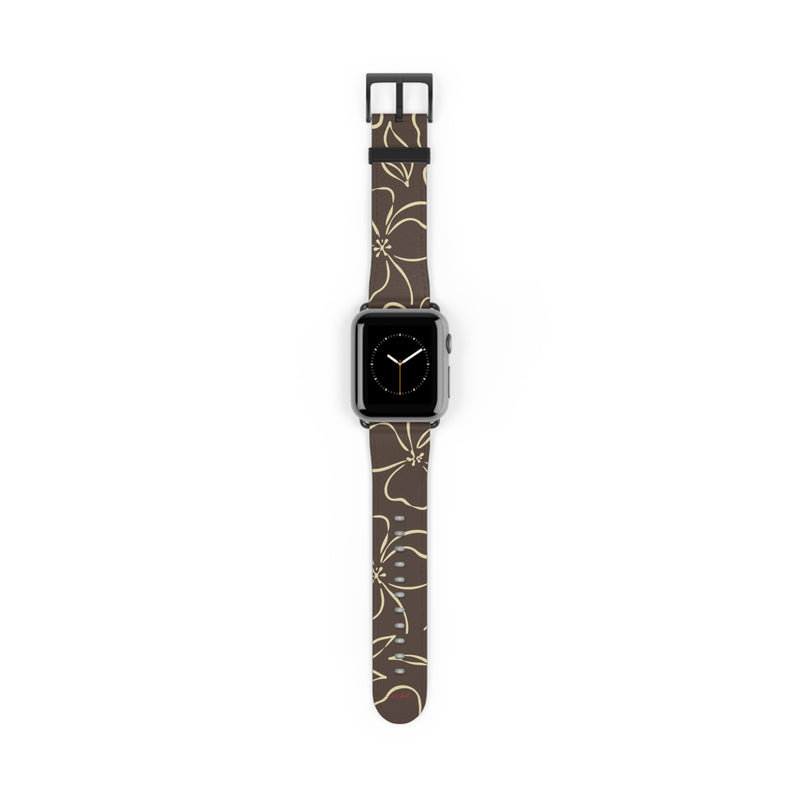 Butter & Brown Floral Correa para smartwatch de etchd