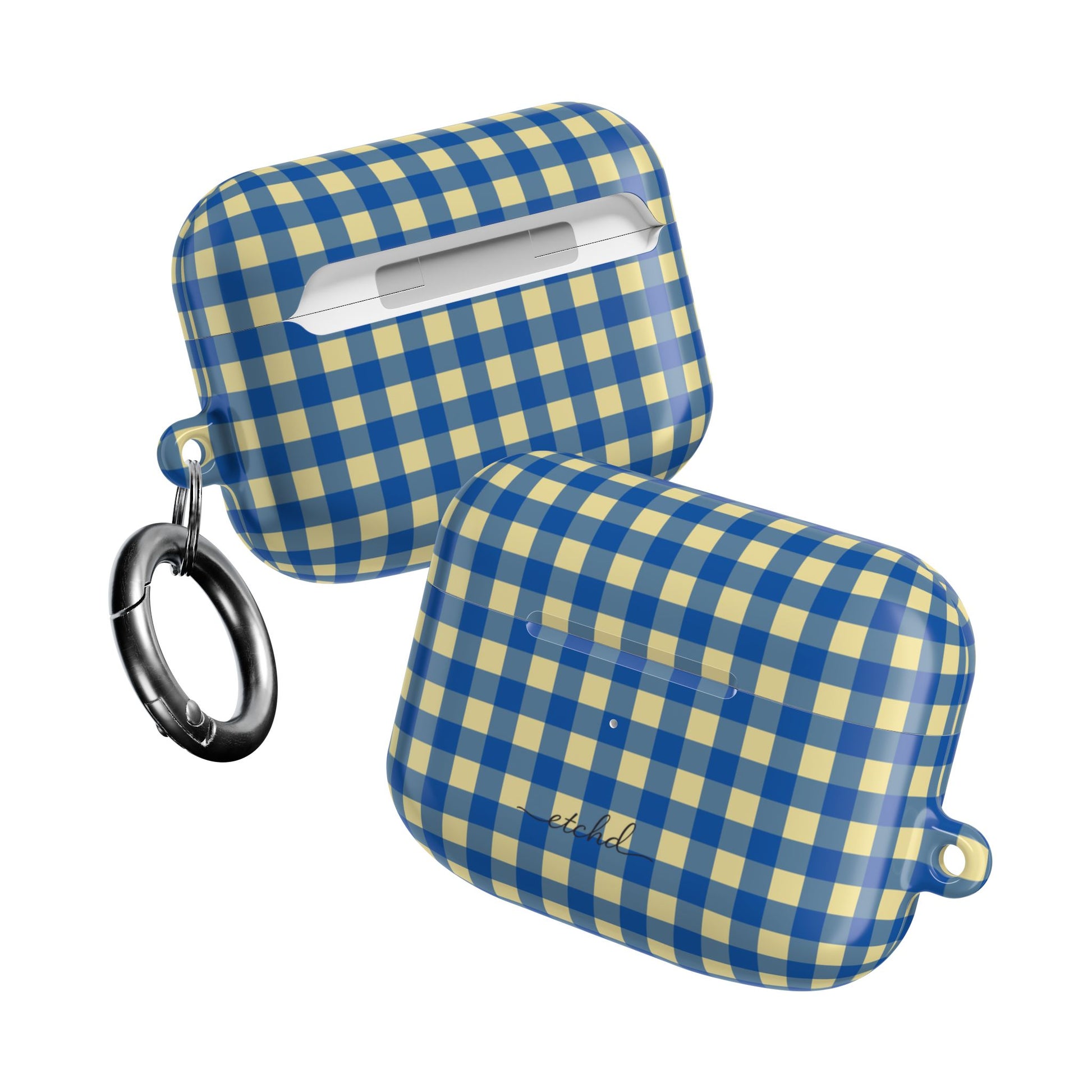 Butter & Cobalt Gingham AirPod Case by etchd, view 10
