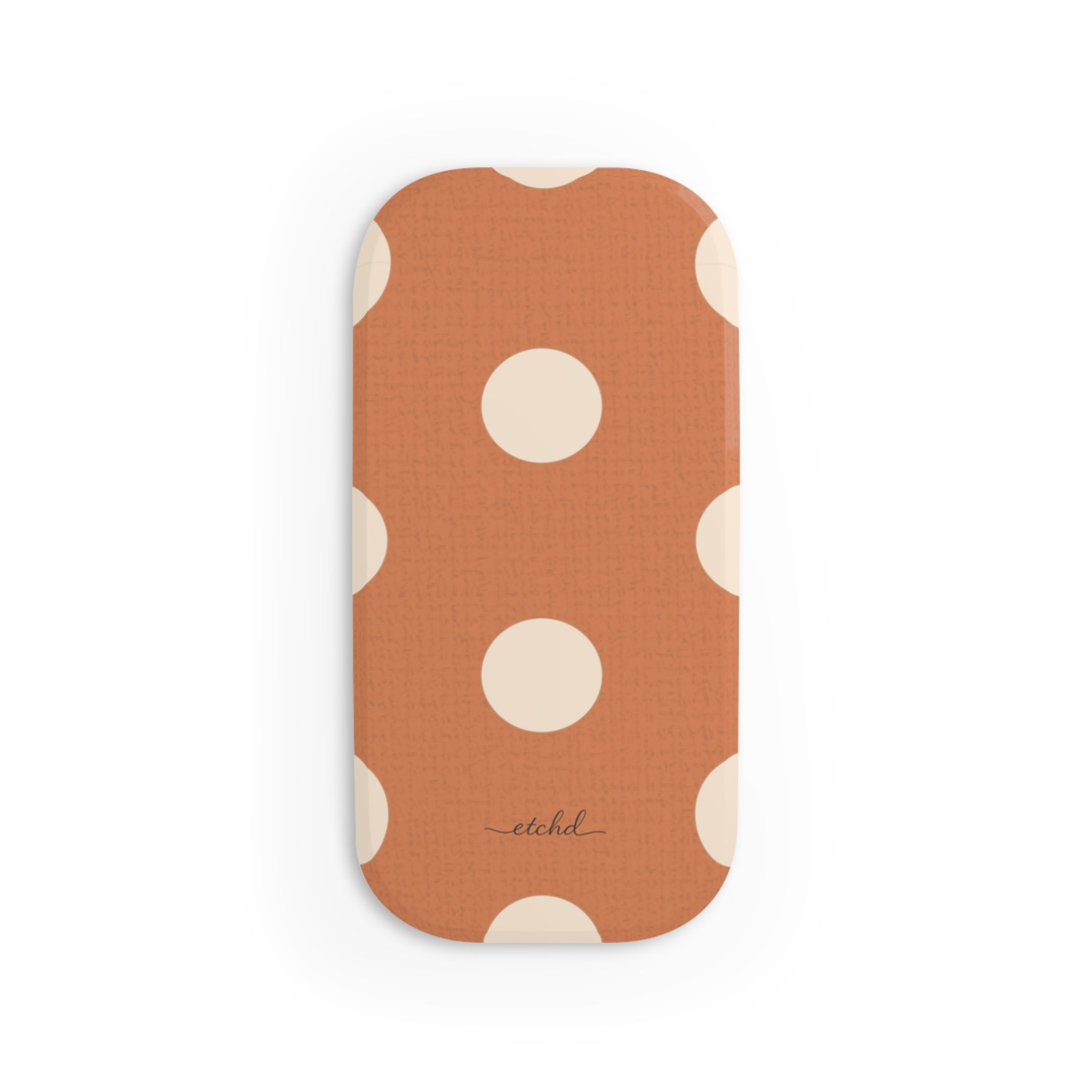 Cream & Terracotta Polka Dot Click-On Phone Grip by etchd, view 2