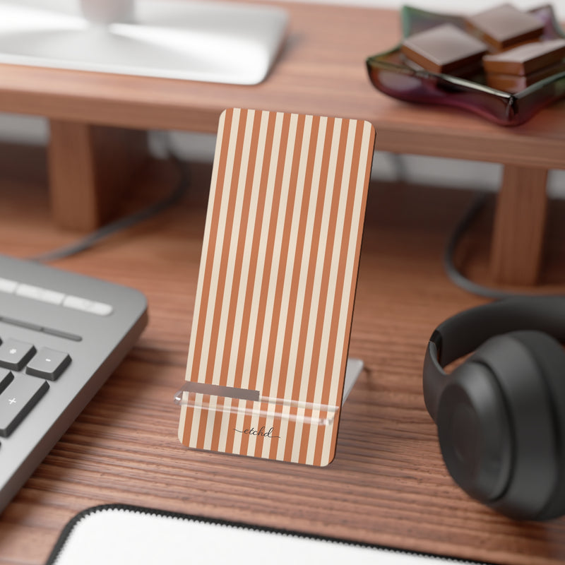 Terracotta & Cream Striped Phone Stand by etchd, view 3