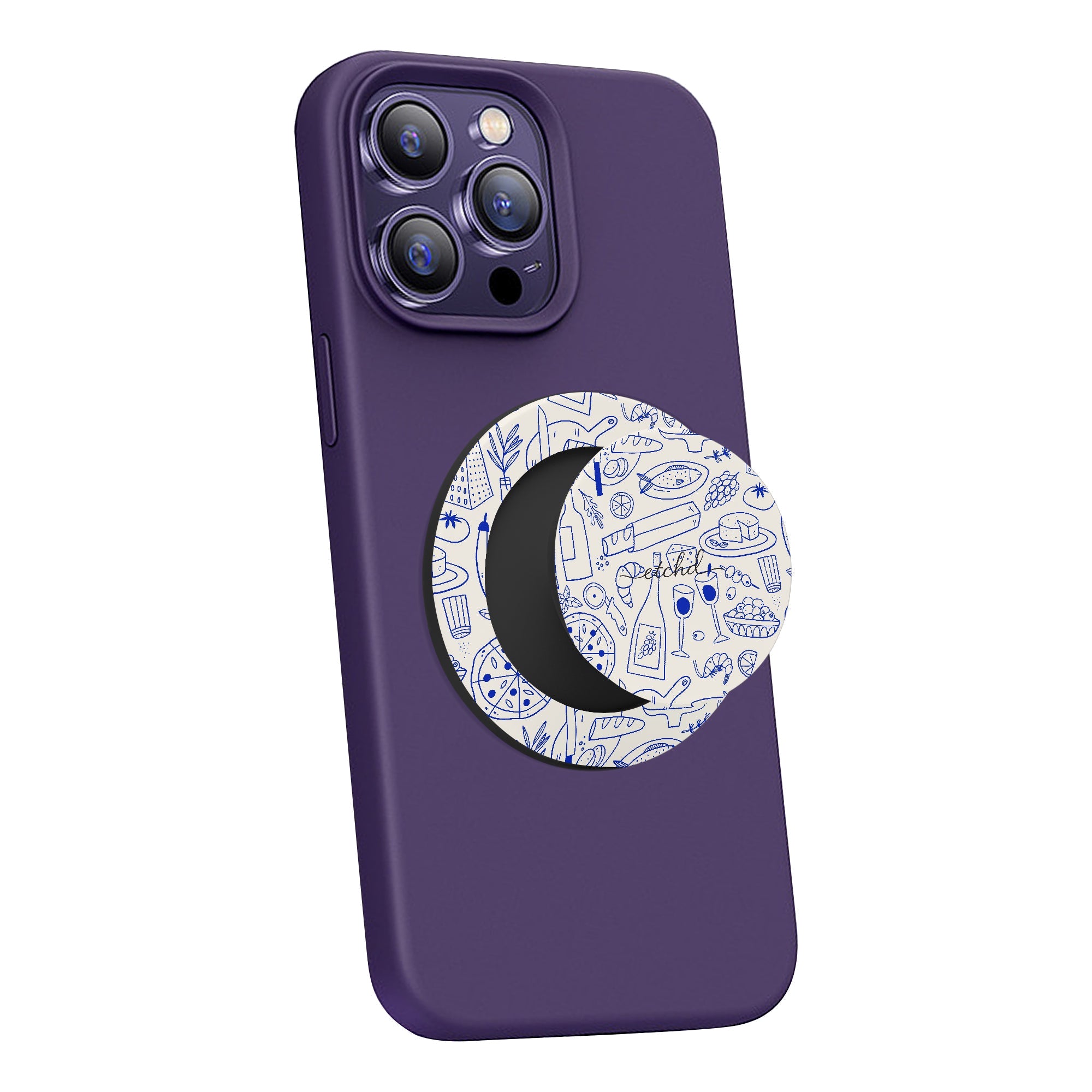 Food Pattern Phone Grip And Stand by etchd, view 4