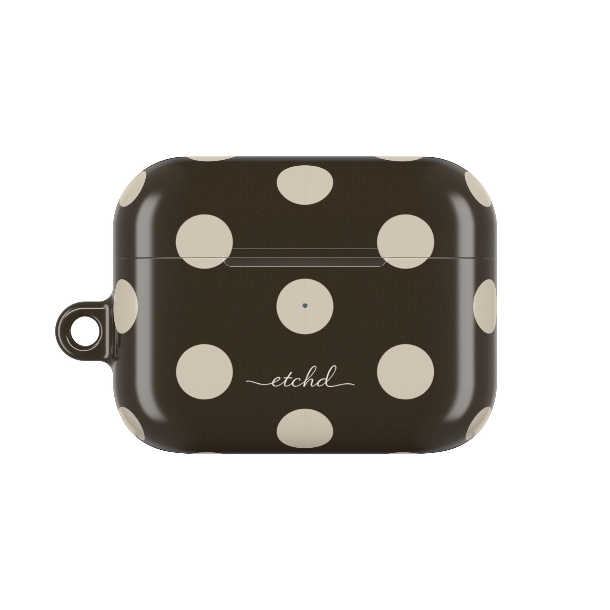 Cream & Brown Polka Dot AirPod Case by etchd, view 2