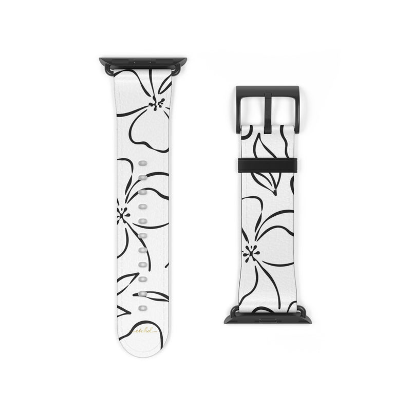 White & Black Floral Smartwatch Strap by etchd, view 9