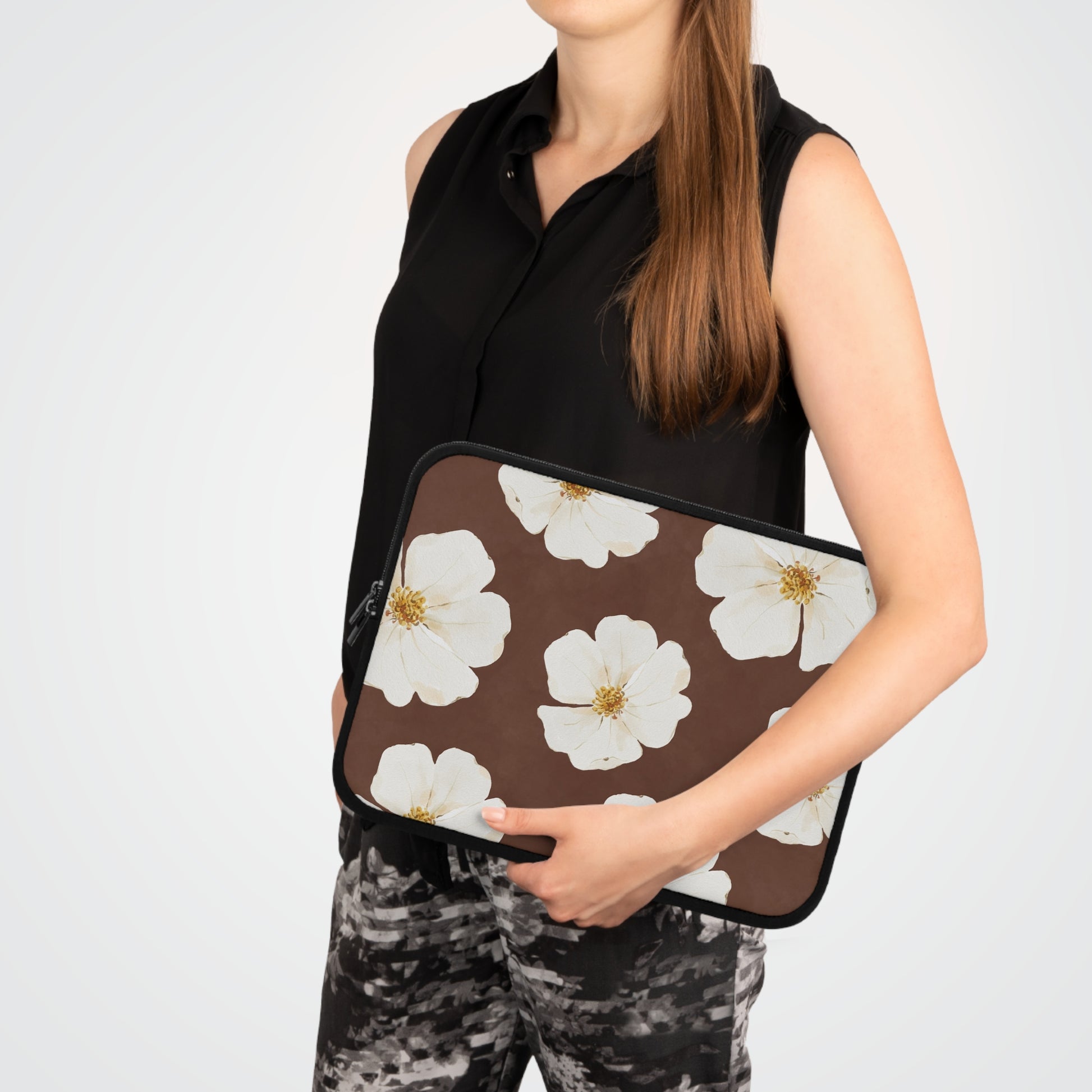 Mocha Blossom Laptop Sleeve by etchd, view 6