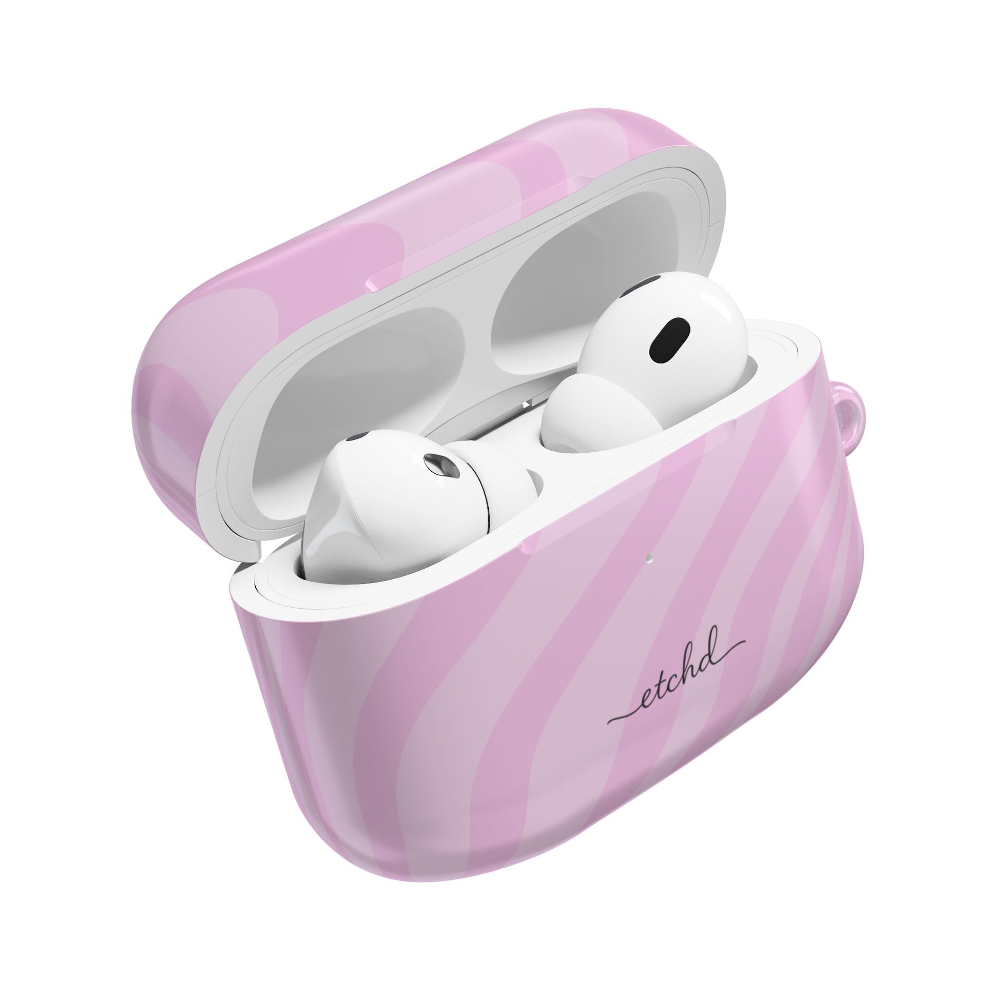 Pink Curved Lines AirPod Case by etchd, view 9