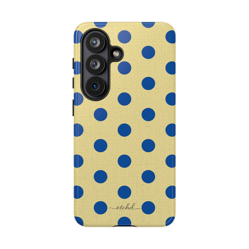 Cobalt And Butter Polka Dot Phone Case by etchd, view 61