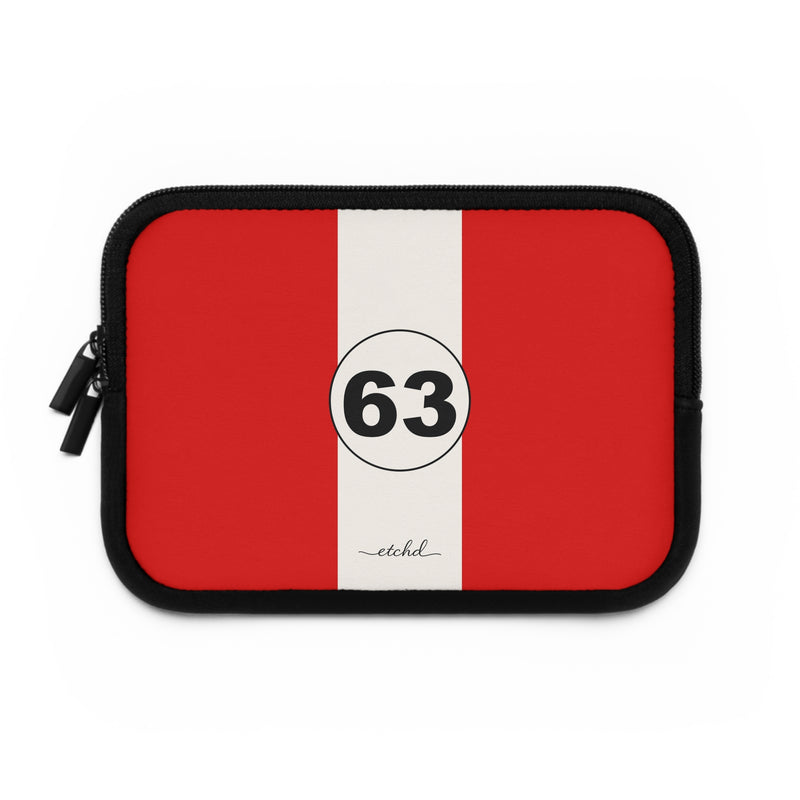 Monza Red Laptop Sleeve by etchd, view 2