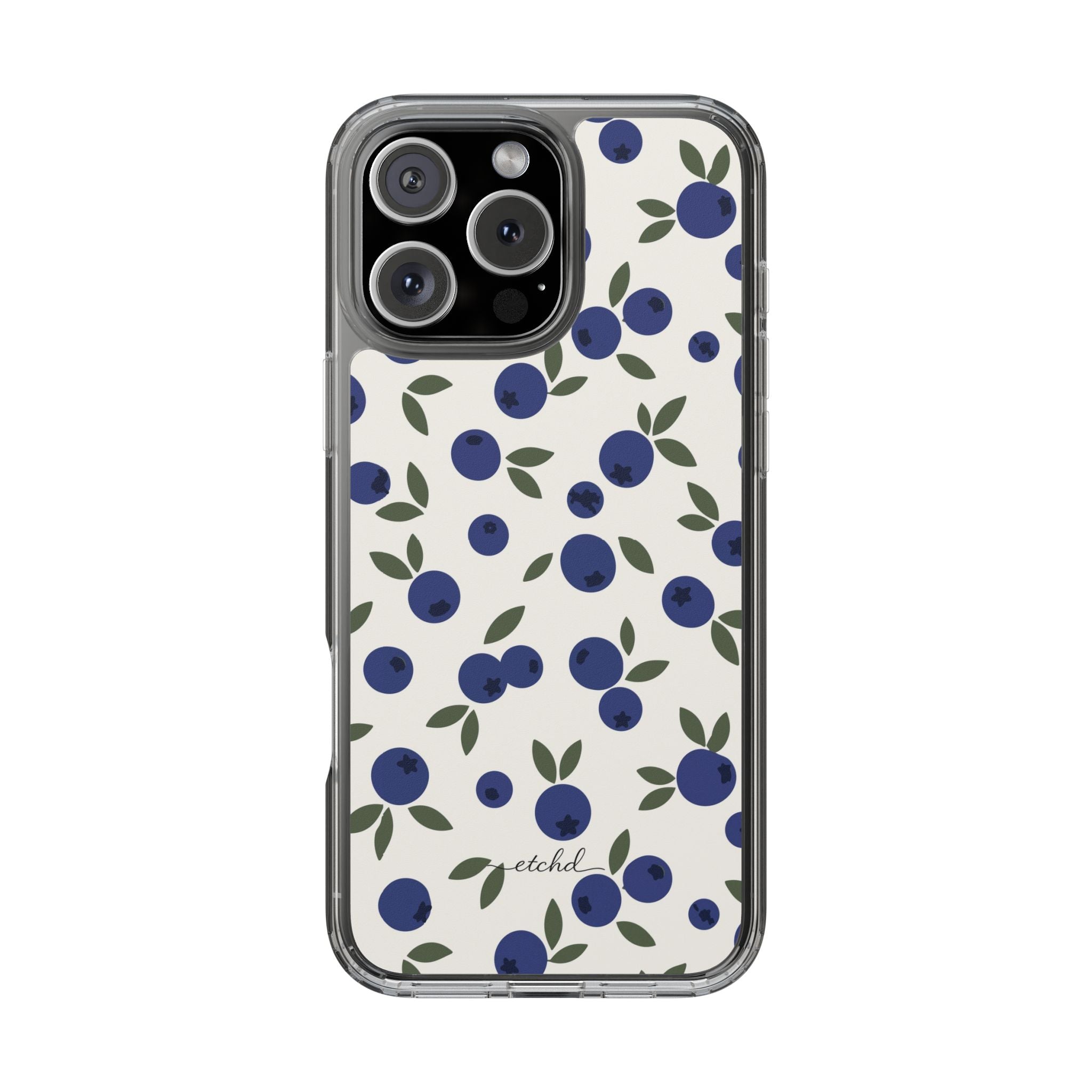Blueberry Clear Phone Case by etchd