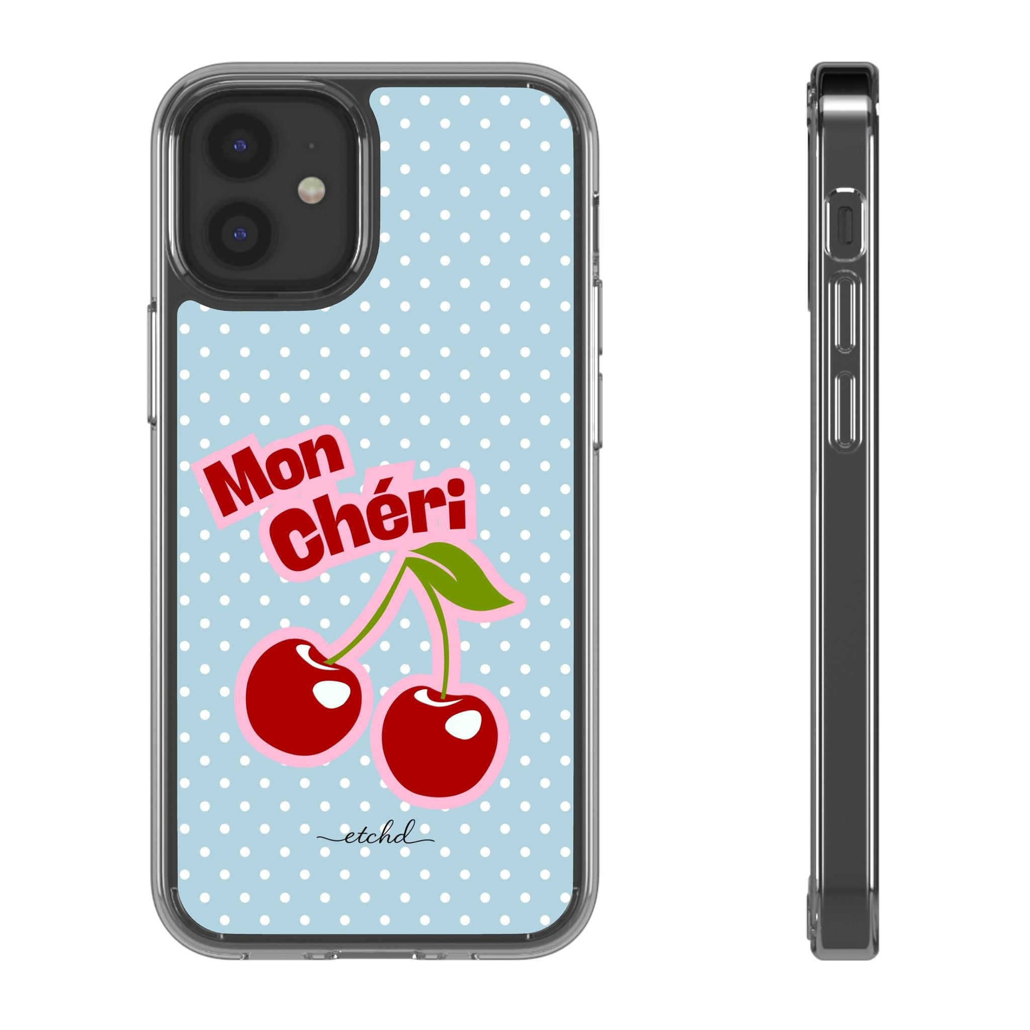 Mon Chéri Clear Phone Case by etchd, view 2