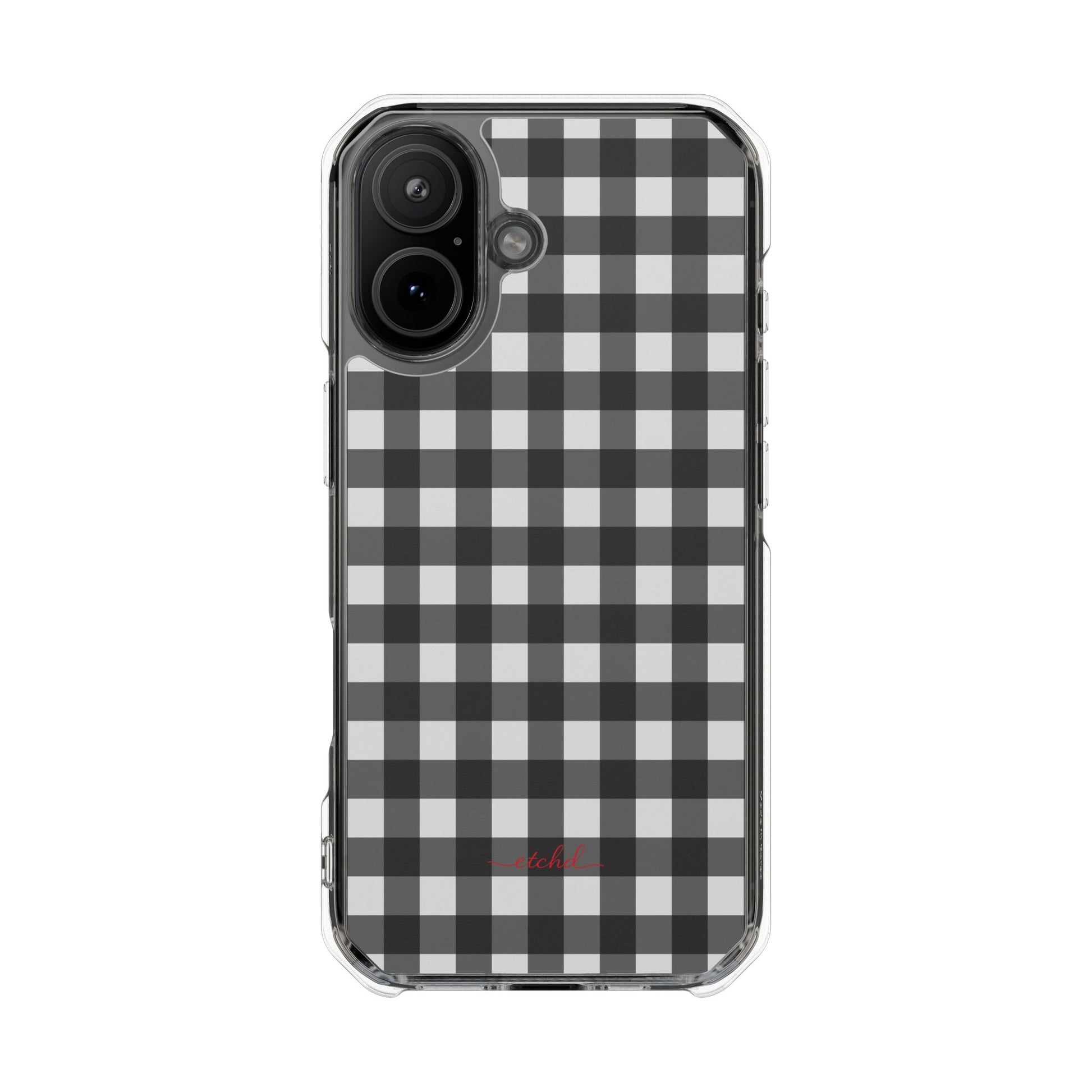 Black & White Gingham Clear Magnetic Phone Case by etchd, view 13