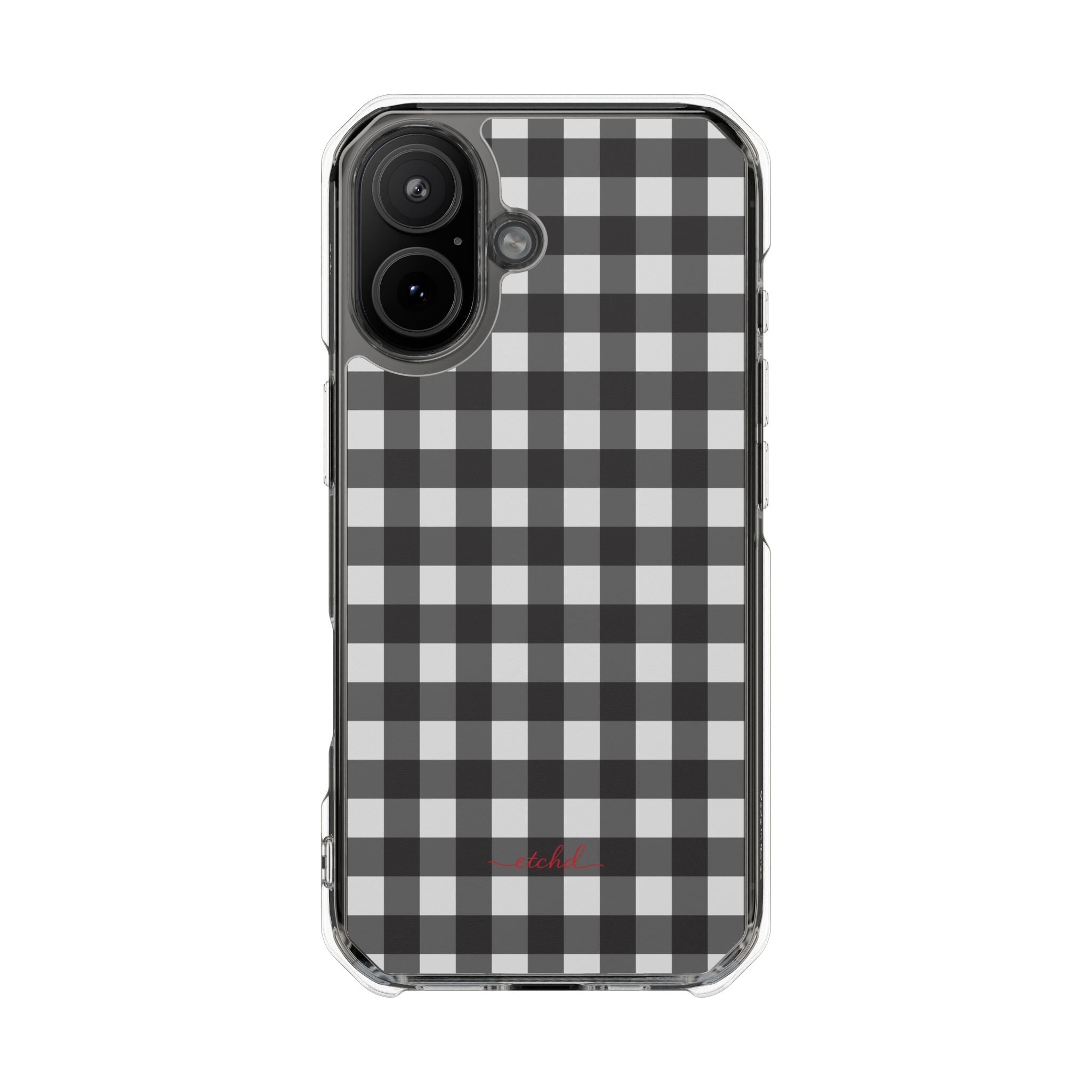 Black & White Gingham Clear Magnetic Phone Case by etchd, view 13