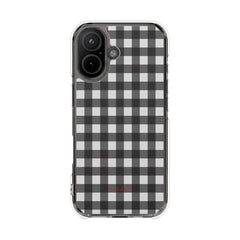 Black & White Gingham Clear Magnetic Phone Case by etchd, view 13