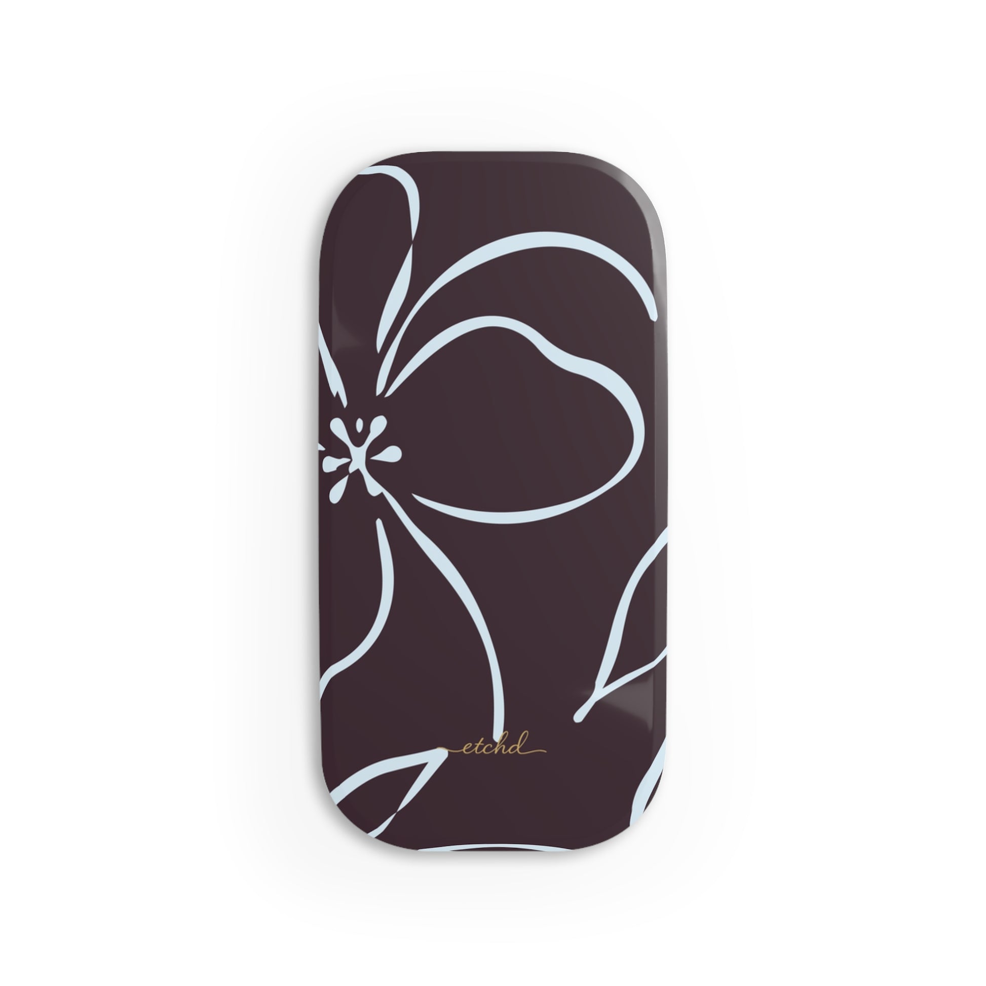 Plum & Blue Floral Click-On Phone Grip by etchd
