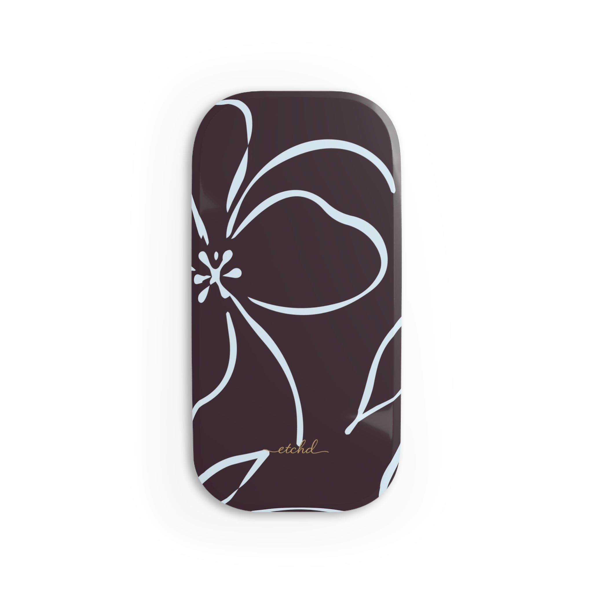 Plum & Blue Floral Click-On Phone Grip by etchd