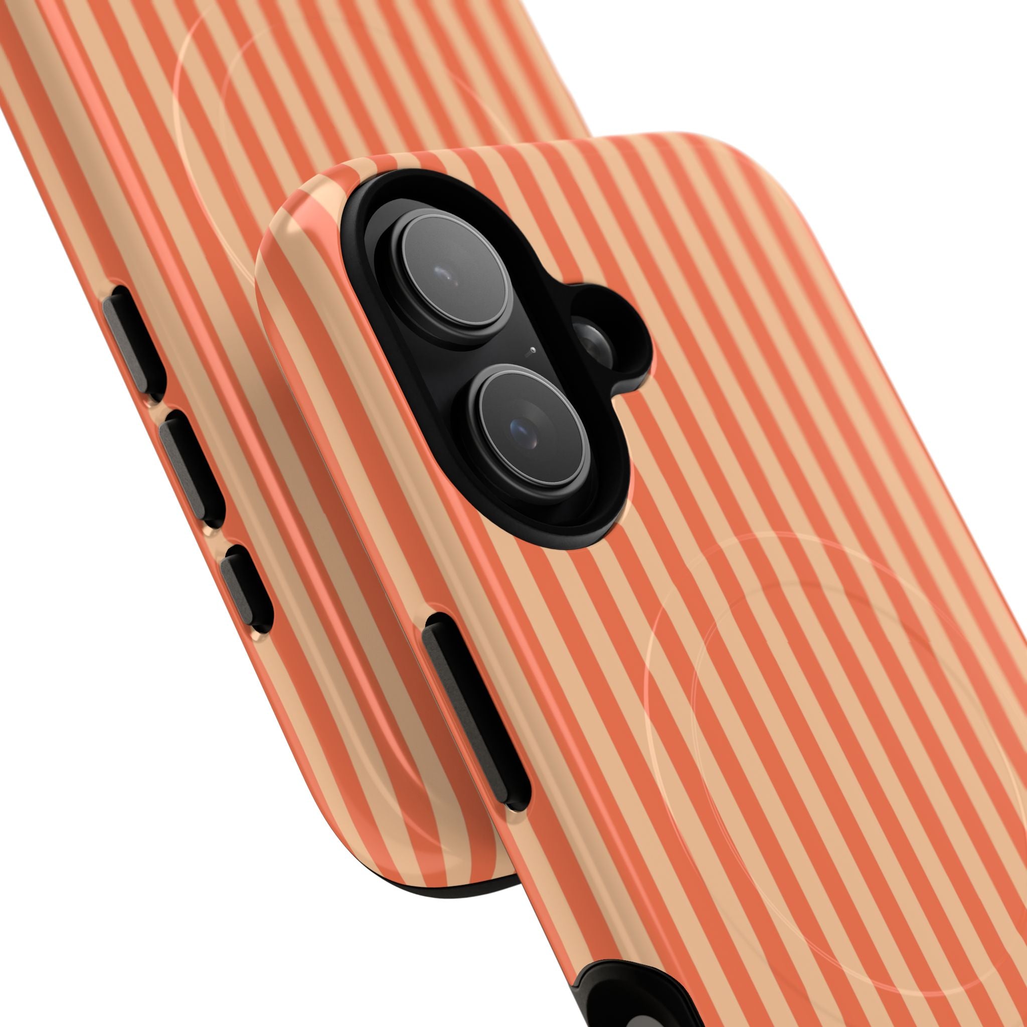Coral & Peach Striped Magnetic Phone Case by etchd, view 87