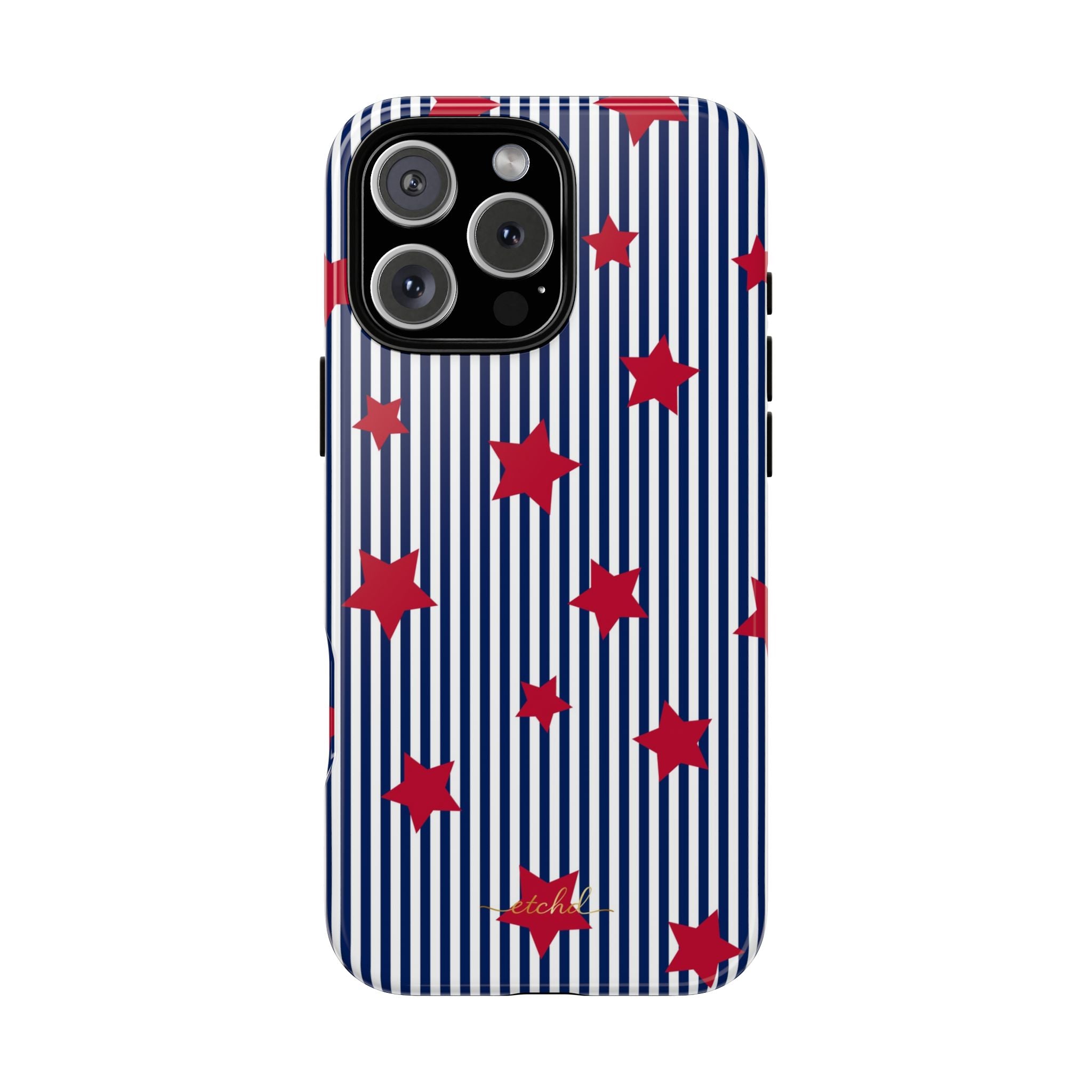 Blue Stripes & Red Stars Phone Case by etchd