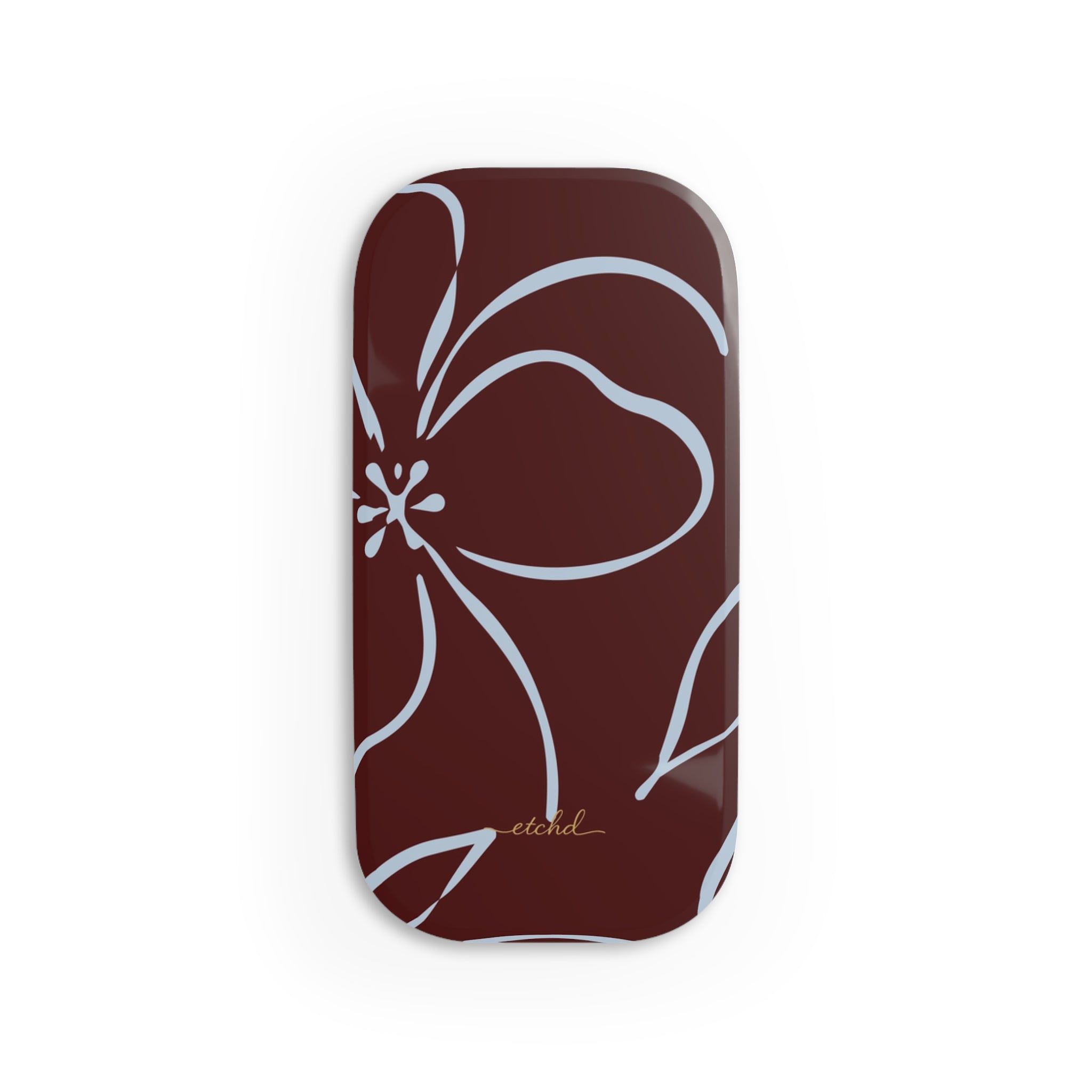 Blue & Cherry Floral Anello clip per telefono di etchd