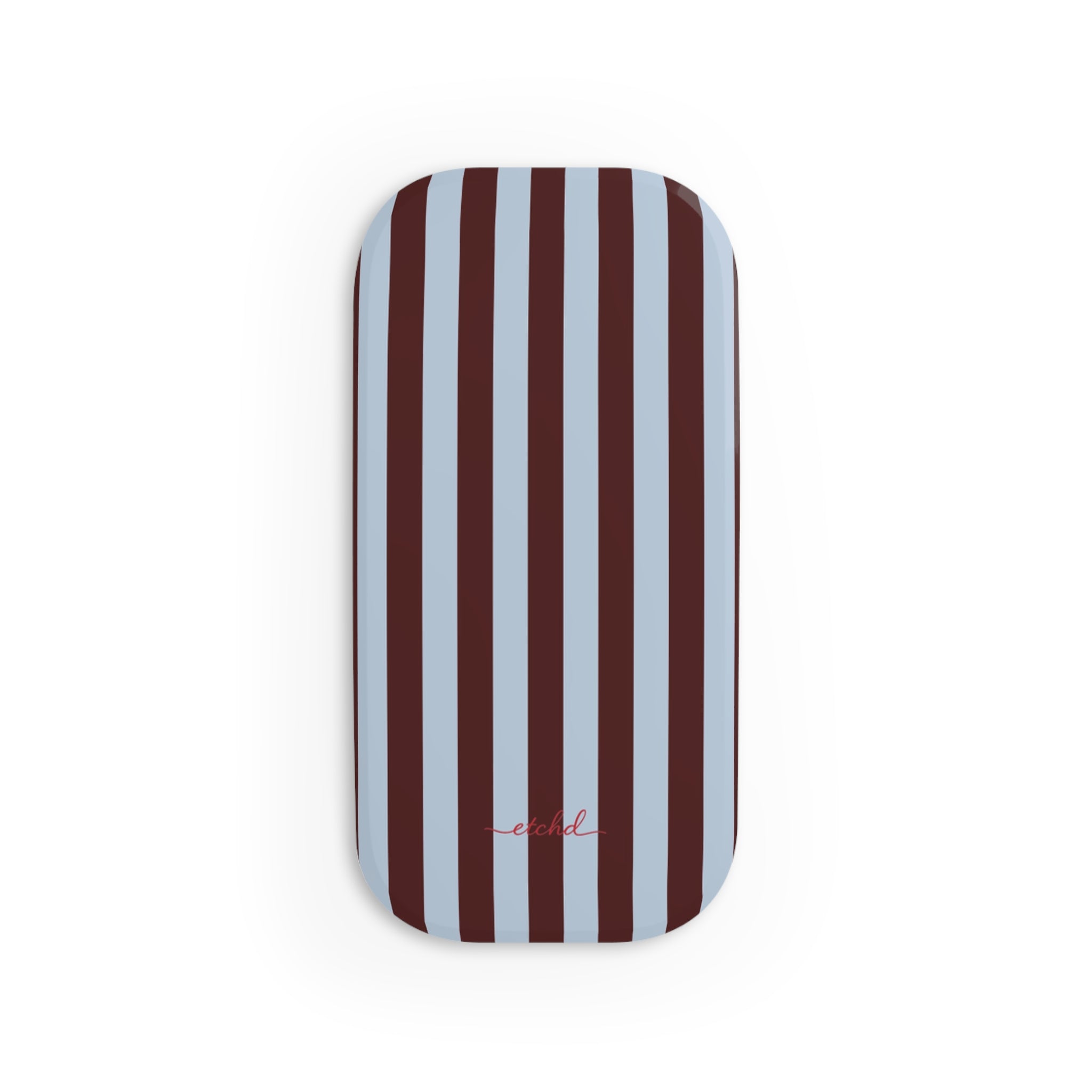 Blue & Cherry Striped Click-On Phone Grip by etchd, view 2