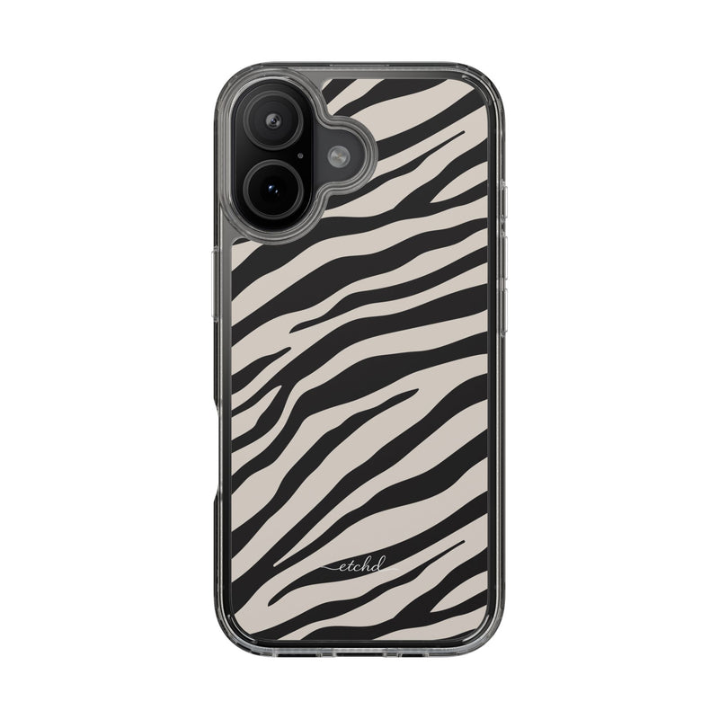 Zebra Print Clear Phone Case by etchd, view 35