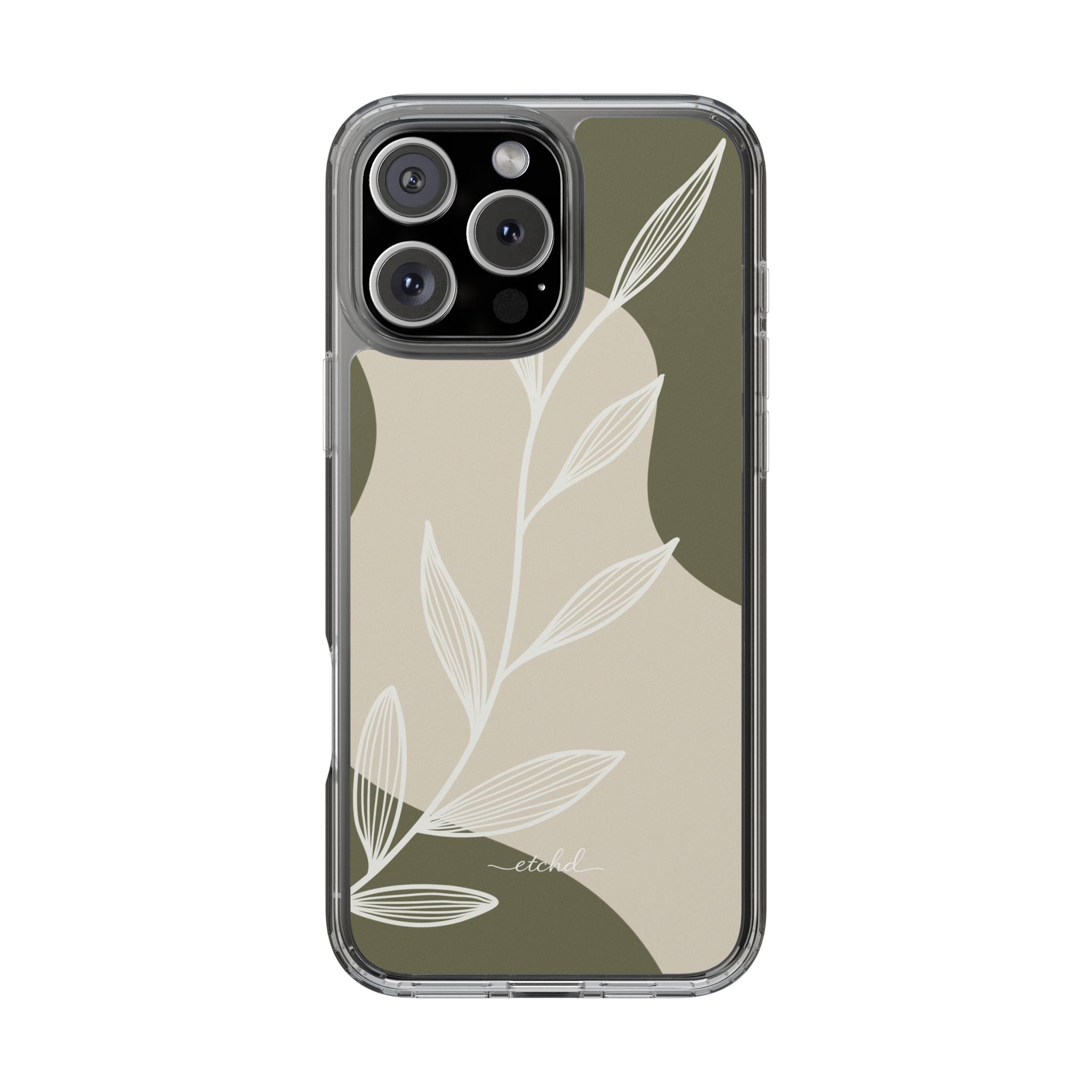 Olive Leaf Clear Phone Case – designer phone case by etchd
