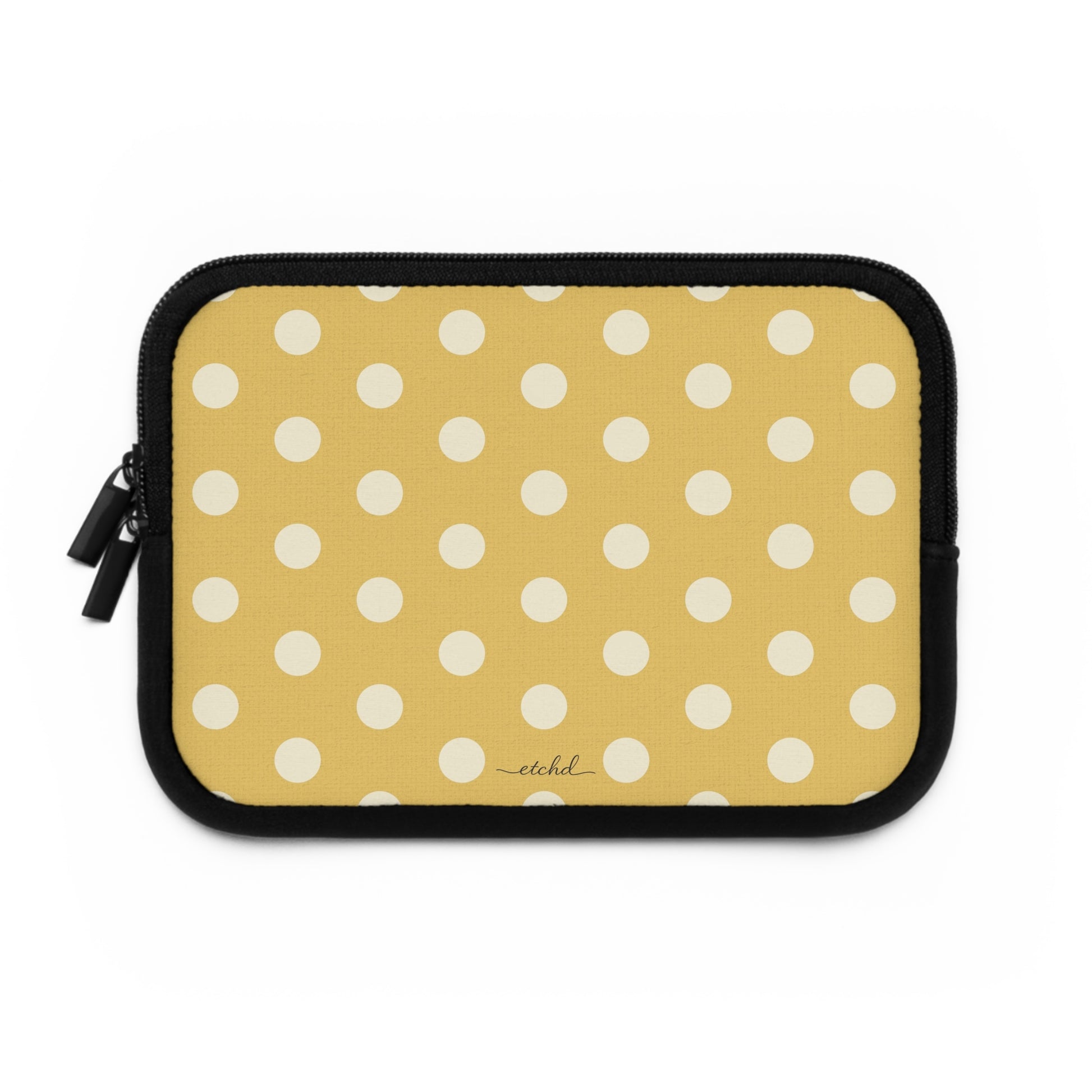 Cream & Butter Polka Dot Laptop Sleeve by etchd, view 2