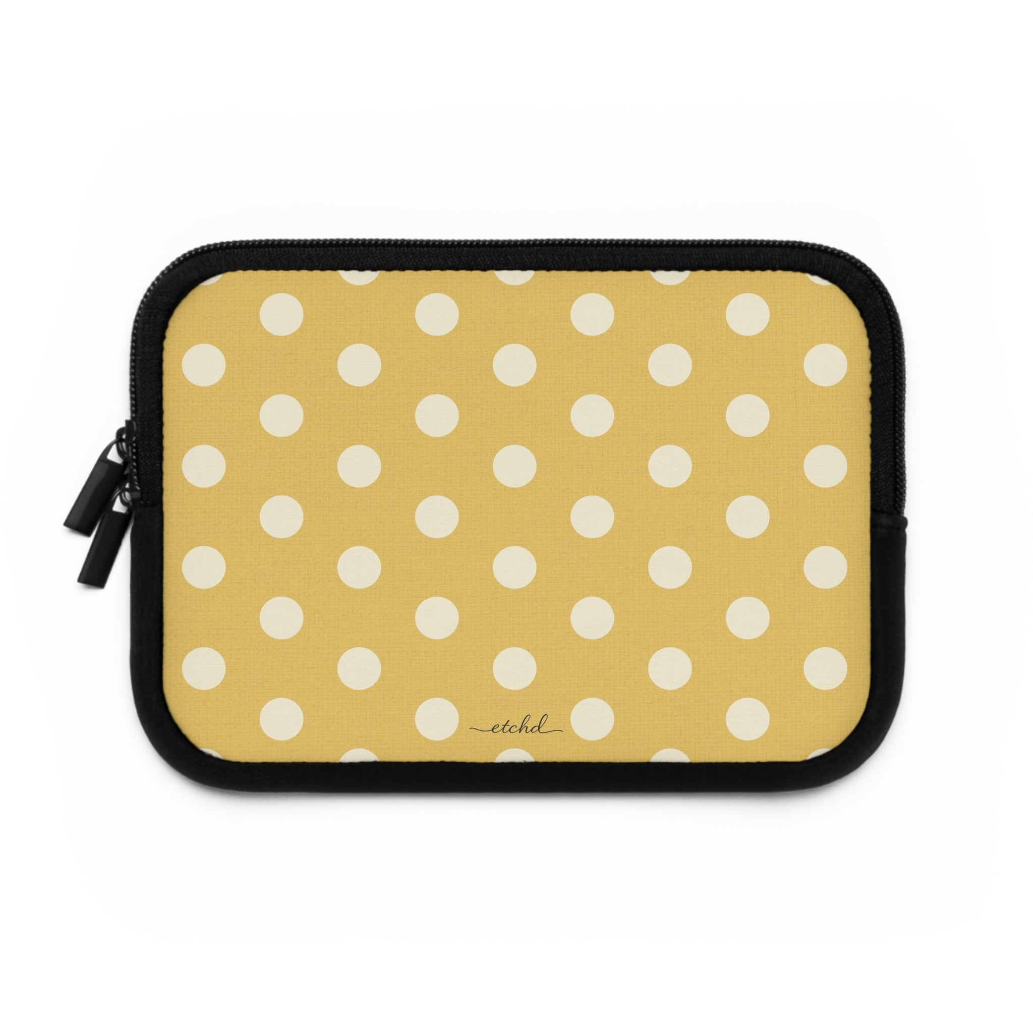 Cream & Butter Polka Dot Laptop Sleeve by etchd, view 2