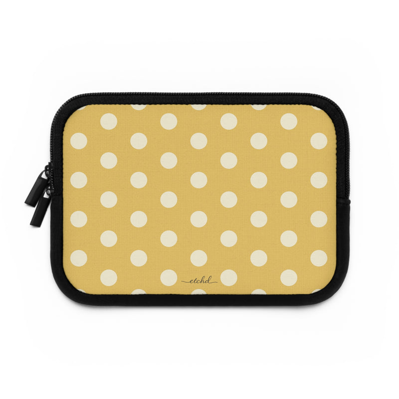 Cream & Butter Polka Dot Laptop Sleeve by etchd, view 2