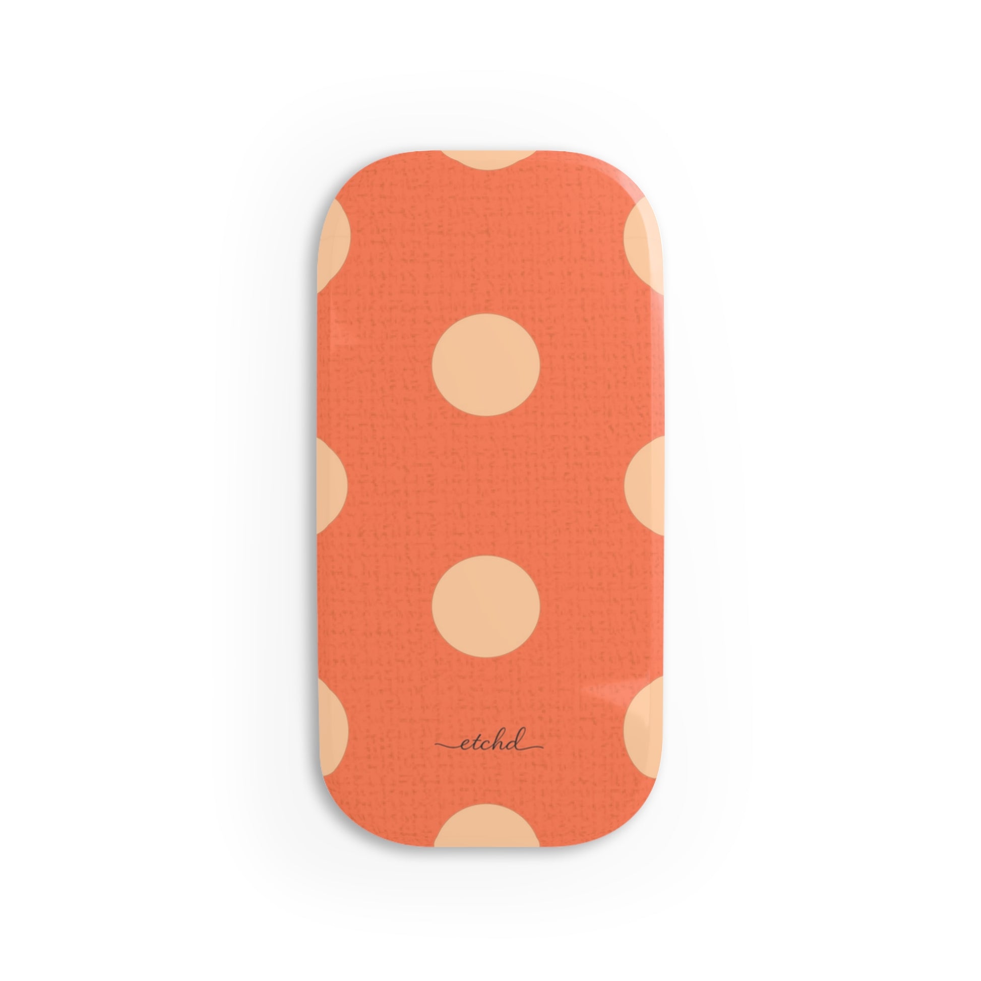 Peach & Coral Polka Dot Anello clip per telefono di etchd