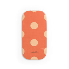 Peach & Coral Polka Dot Anello clip per telefono di etchd
