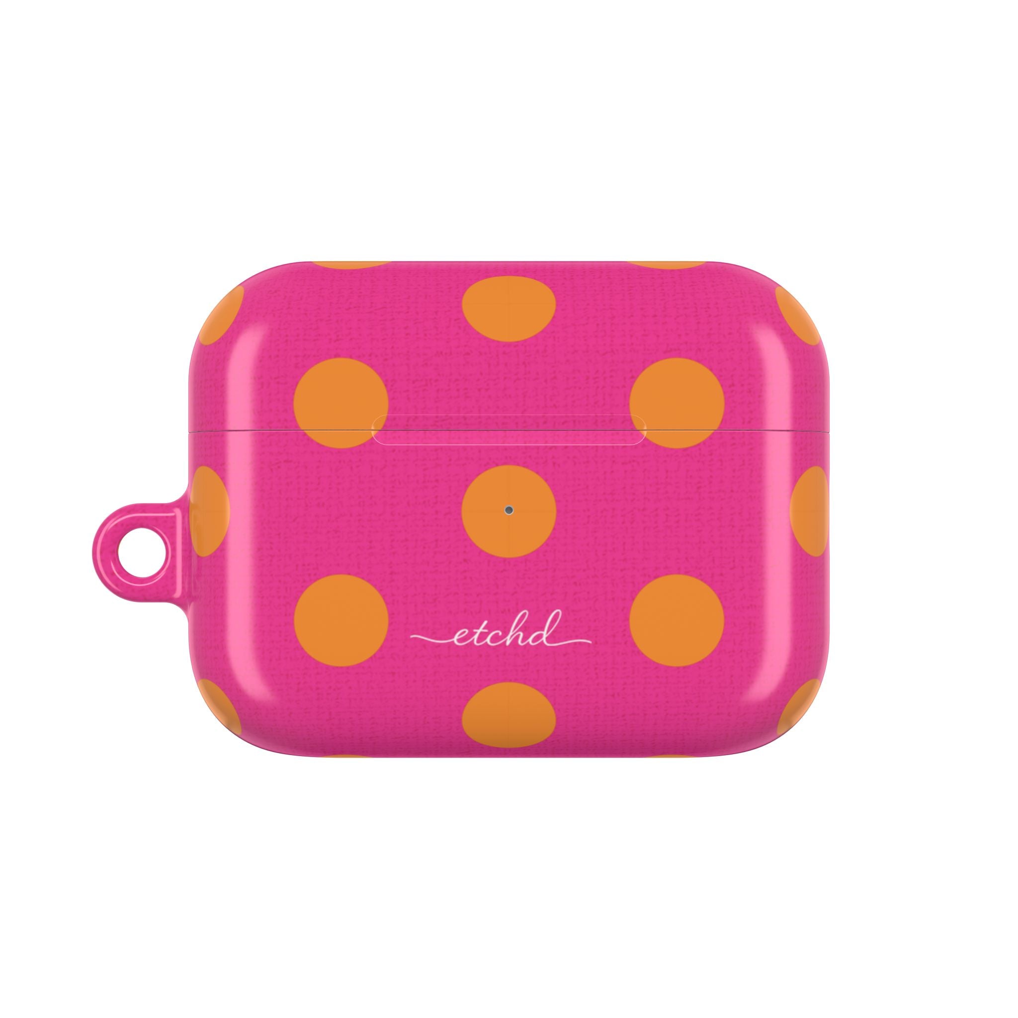Orange & Pink Polka Dot AirPod Case by etchd, view 2