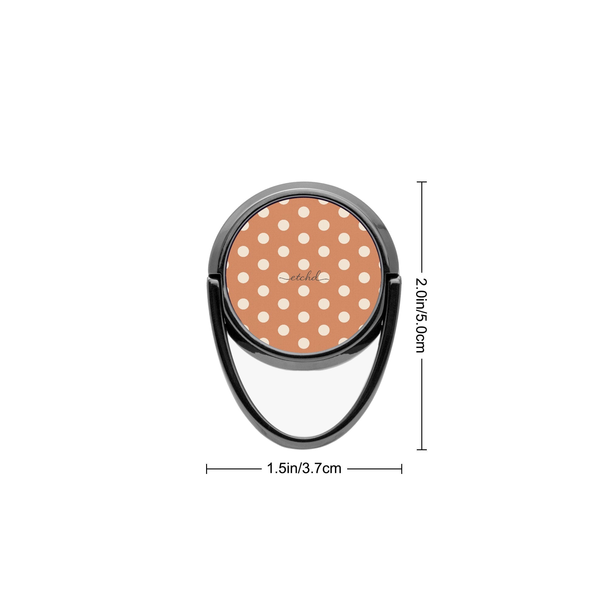 Cream & Terracotta Polka Dot Phone Ring Holder by etchd, view 3