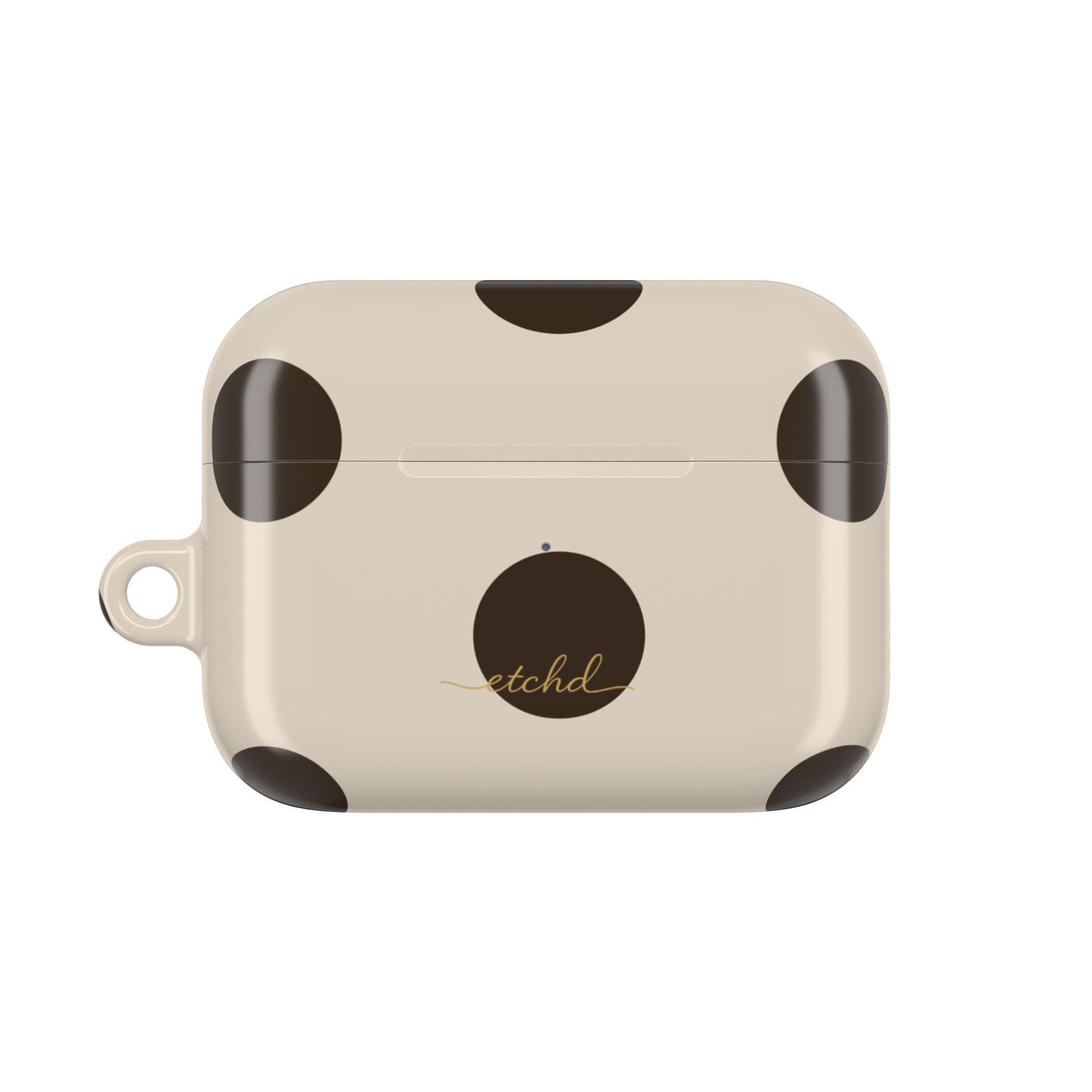 Brown & Cream Polka Dot AirPod Case by etchd, view 2