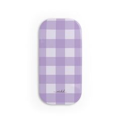 Lilac & Cream Gingham Anello clip per telefono di etchd