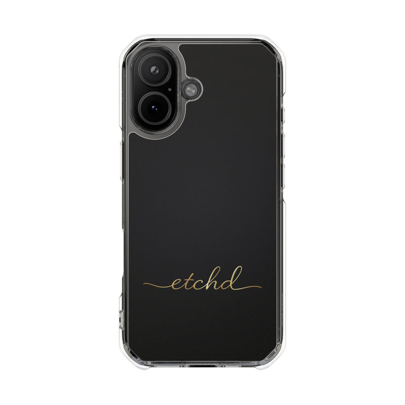 Etchd Signature Black Transparente Magnetische Handyhülle-zoom-