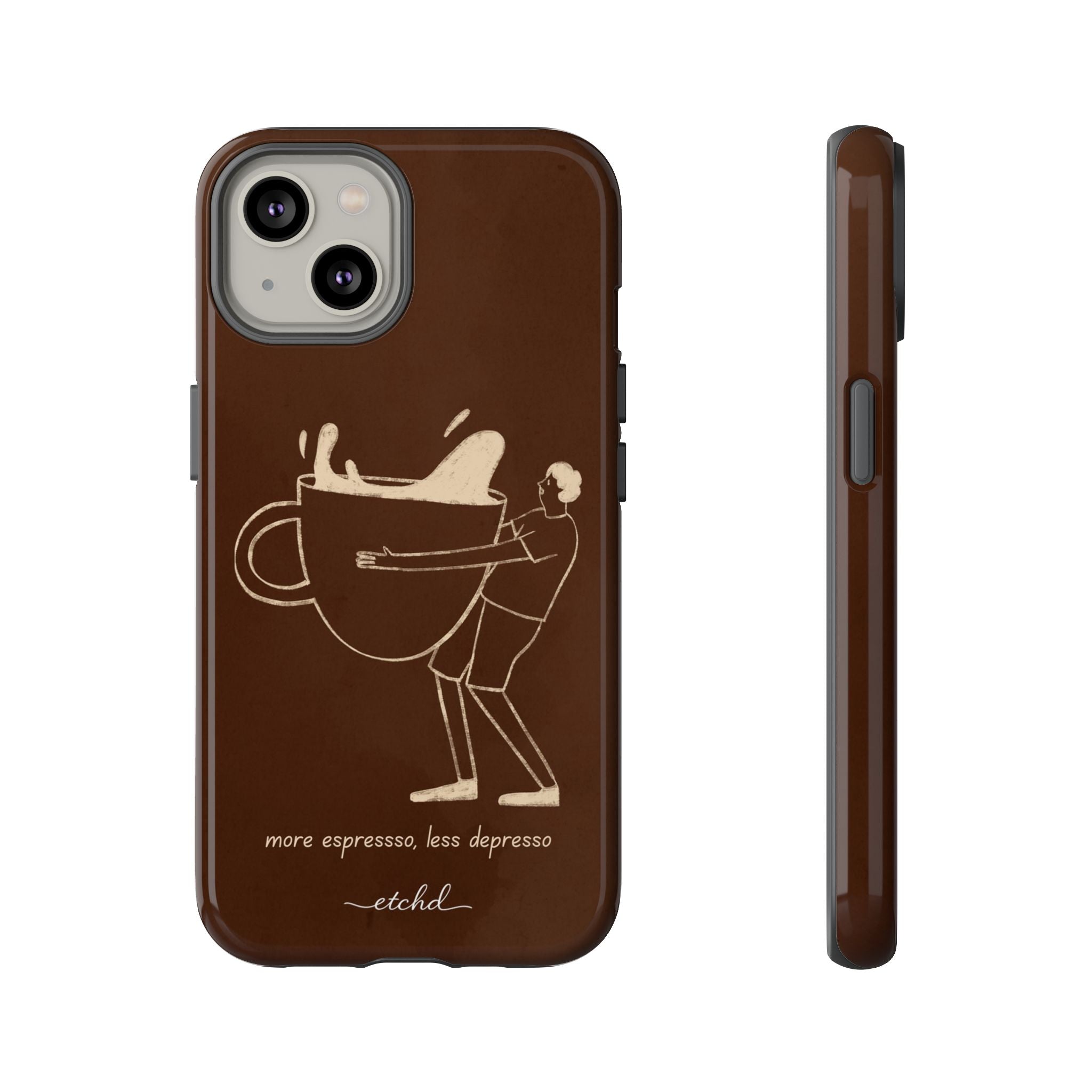 Gentlemen Espresso Phone Case by etchd, view 2