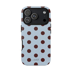 Blue & Cherry Polka Dot Phone Case by etchd, view 54