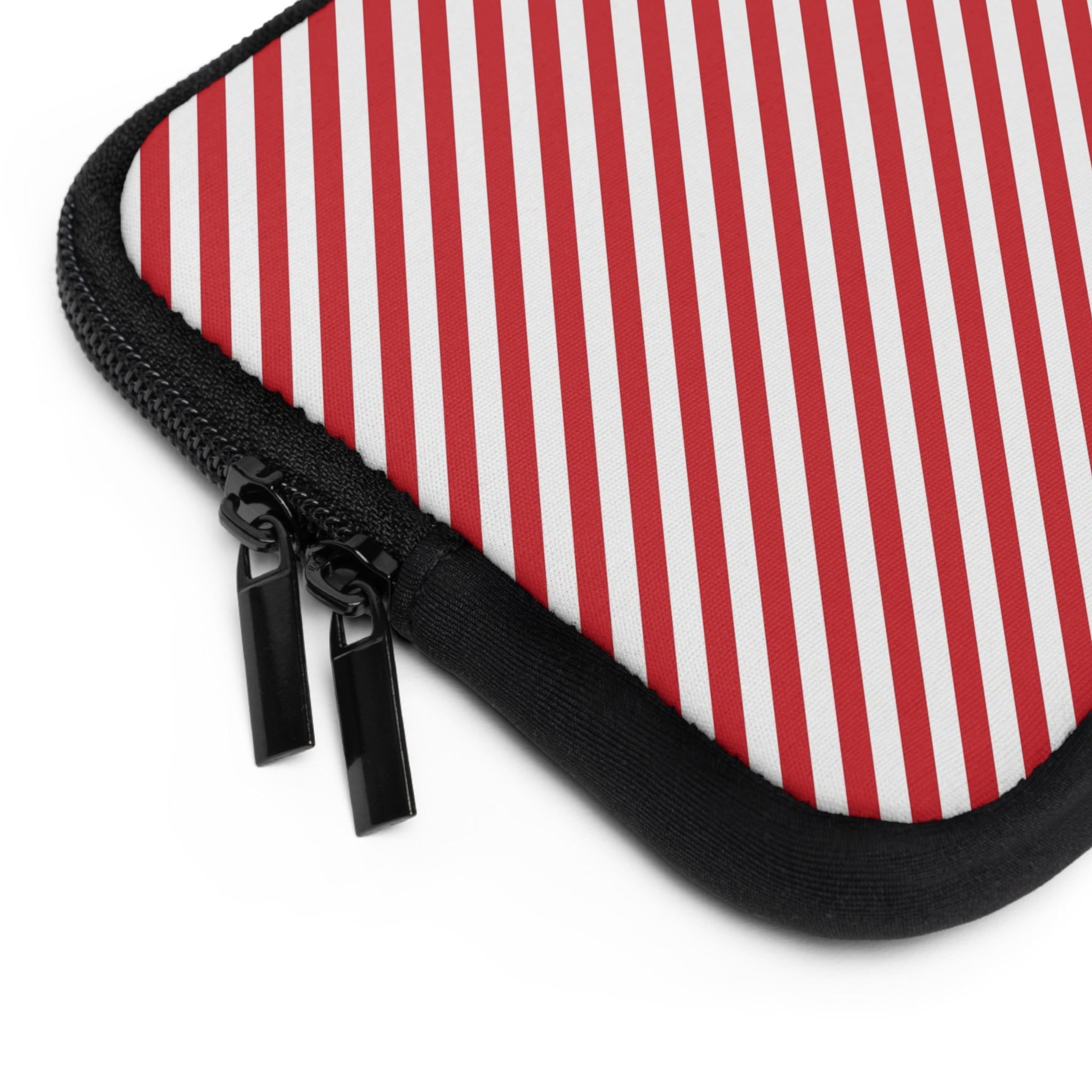 Classic Red & White Striped Diagonal Laptop Sleeve by etchd, view 12