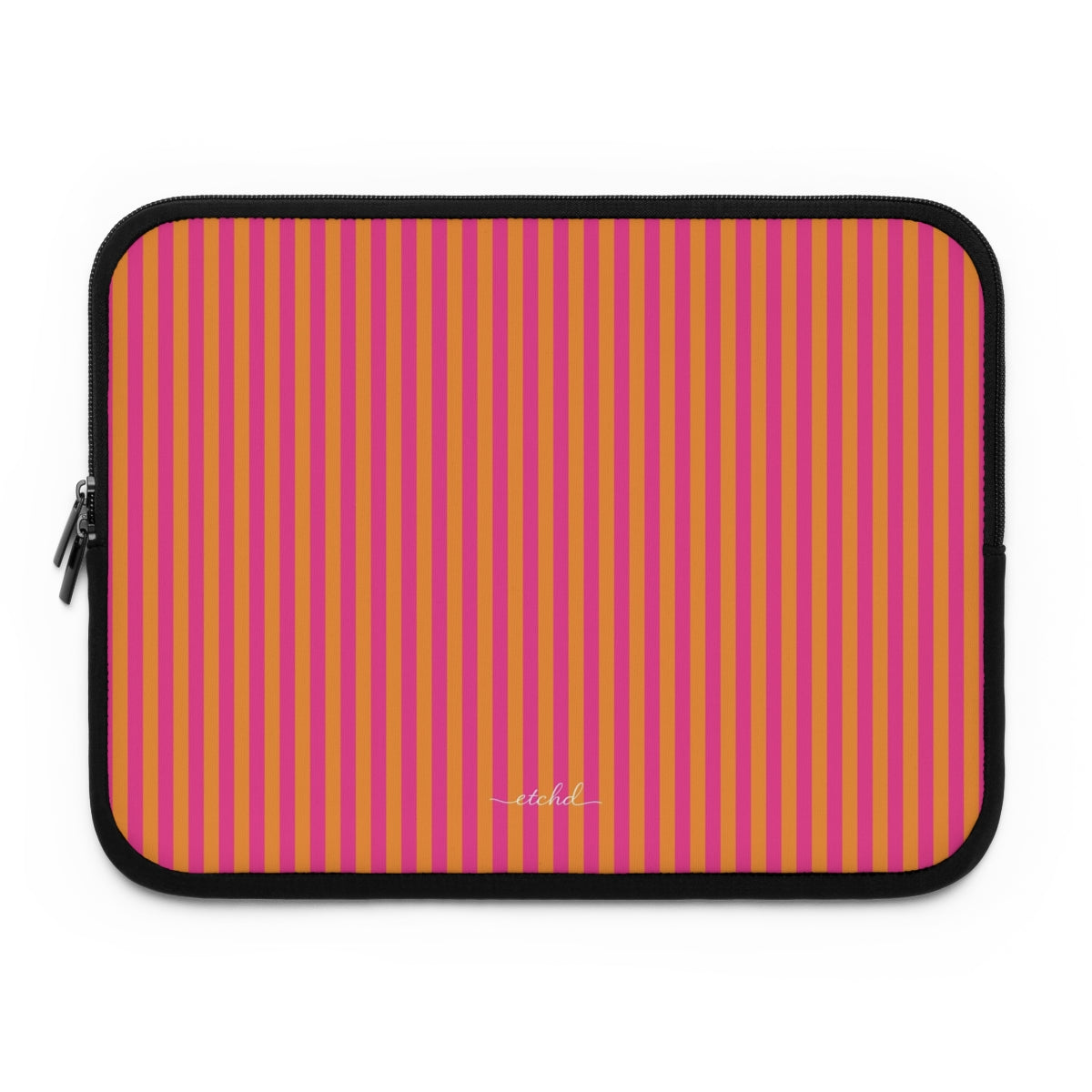 Pink & Orange Striped Laptop Sleeve by etchd